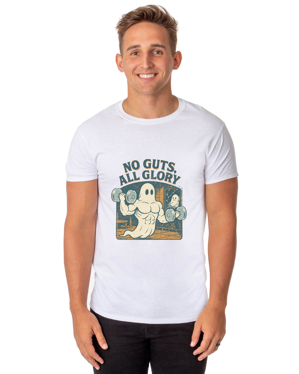 PJammy No Guts, All Glory Funny Ghost Gym Men's T-Shirt