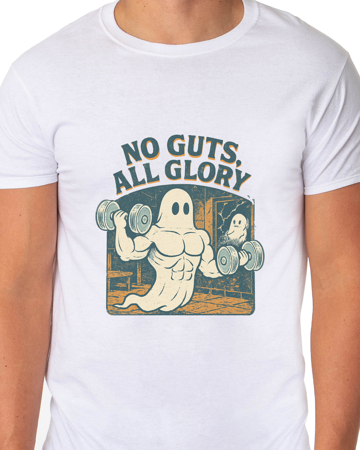 PJammy No Guts, All Glory Funny Ghost Gym Men's T-Shirt