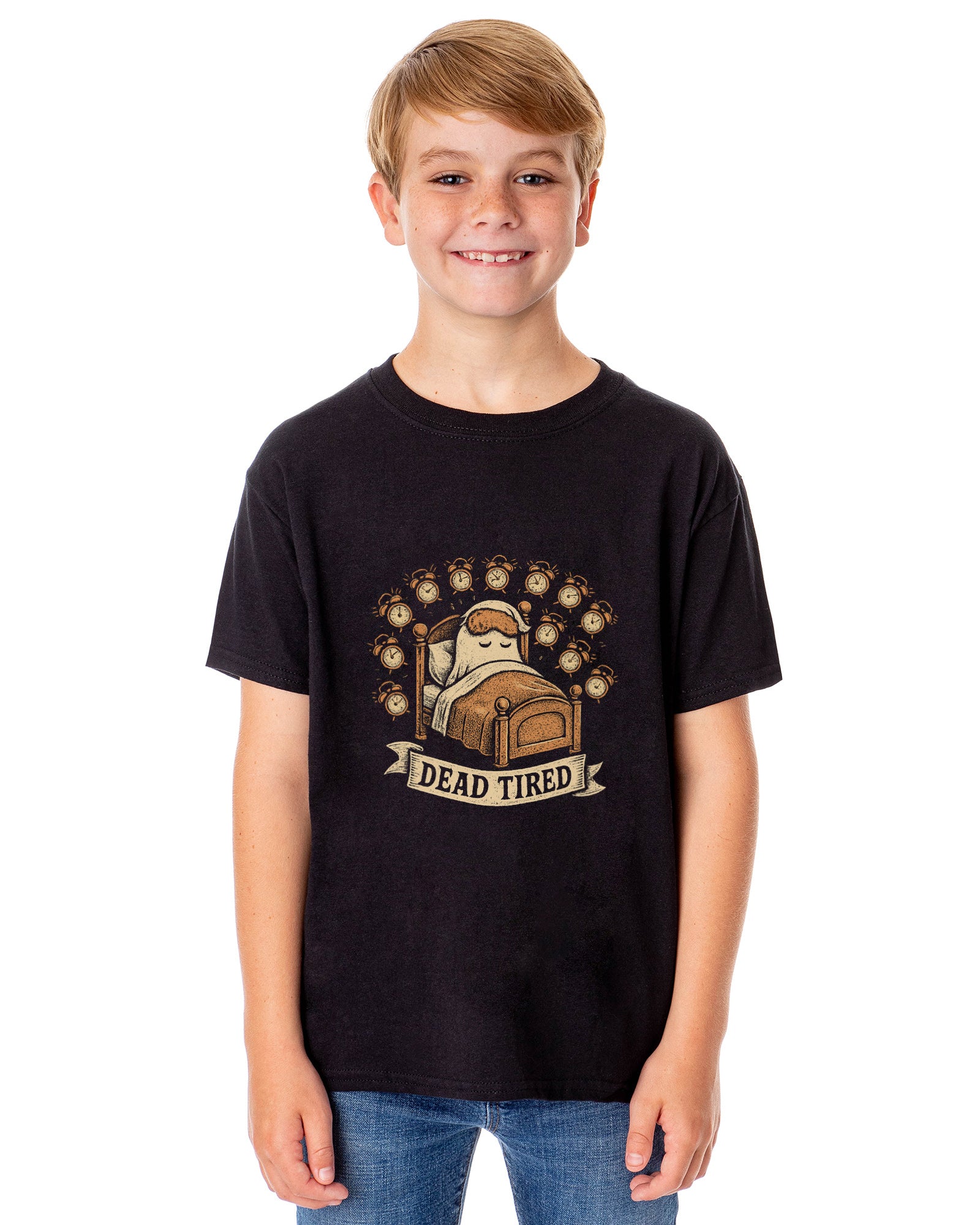 PJammy Halloween T-Shirt Boys' Dead Tired Short Sleeve Tee