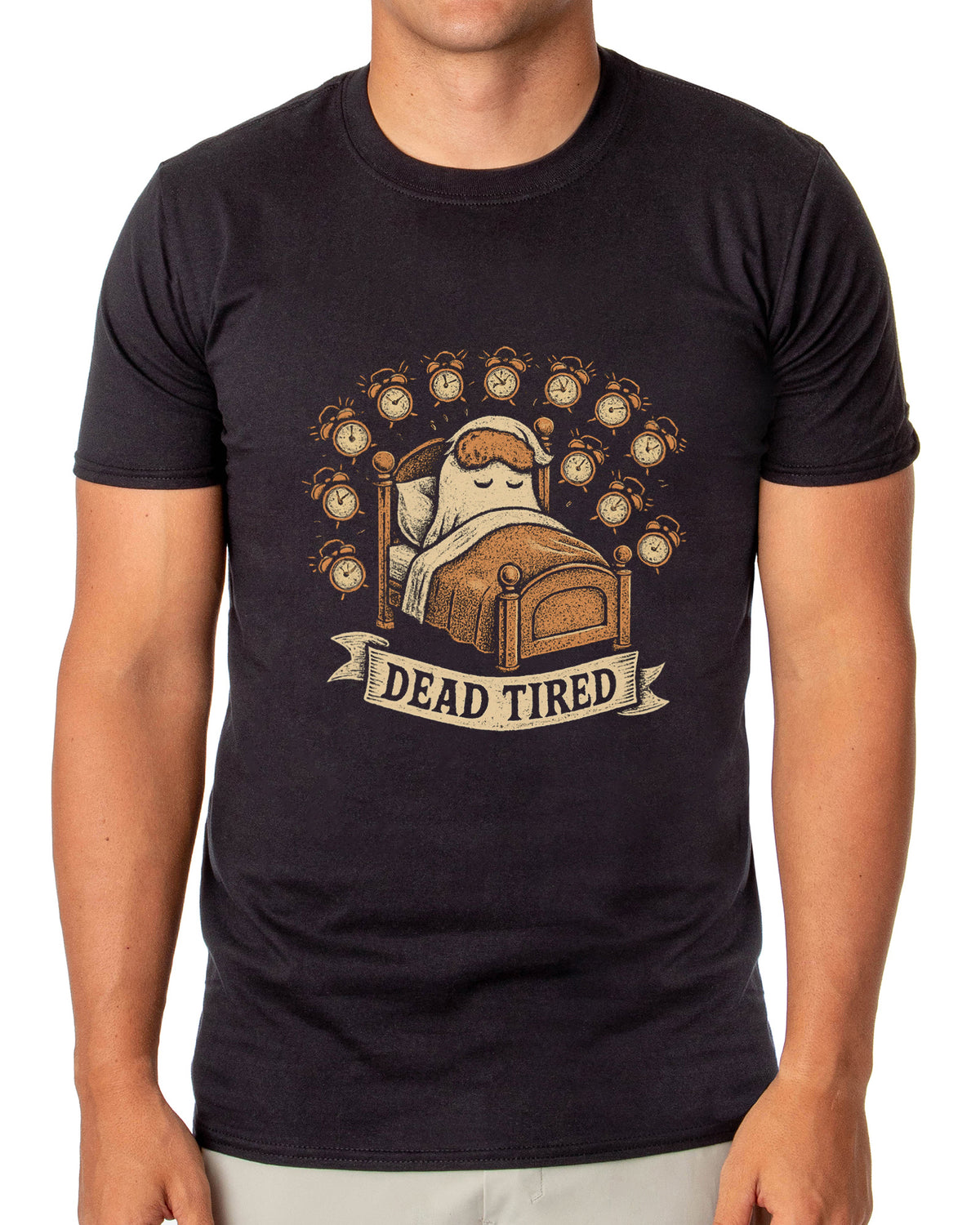 PJammy Halloween T-Shirt Men's Dead Tired Ghost Short Sleeve Tee