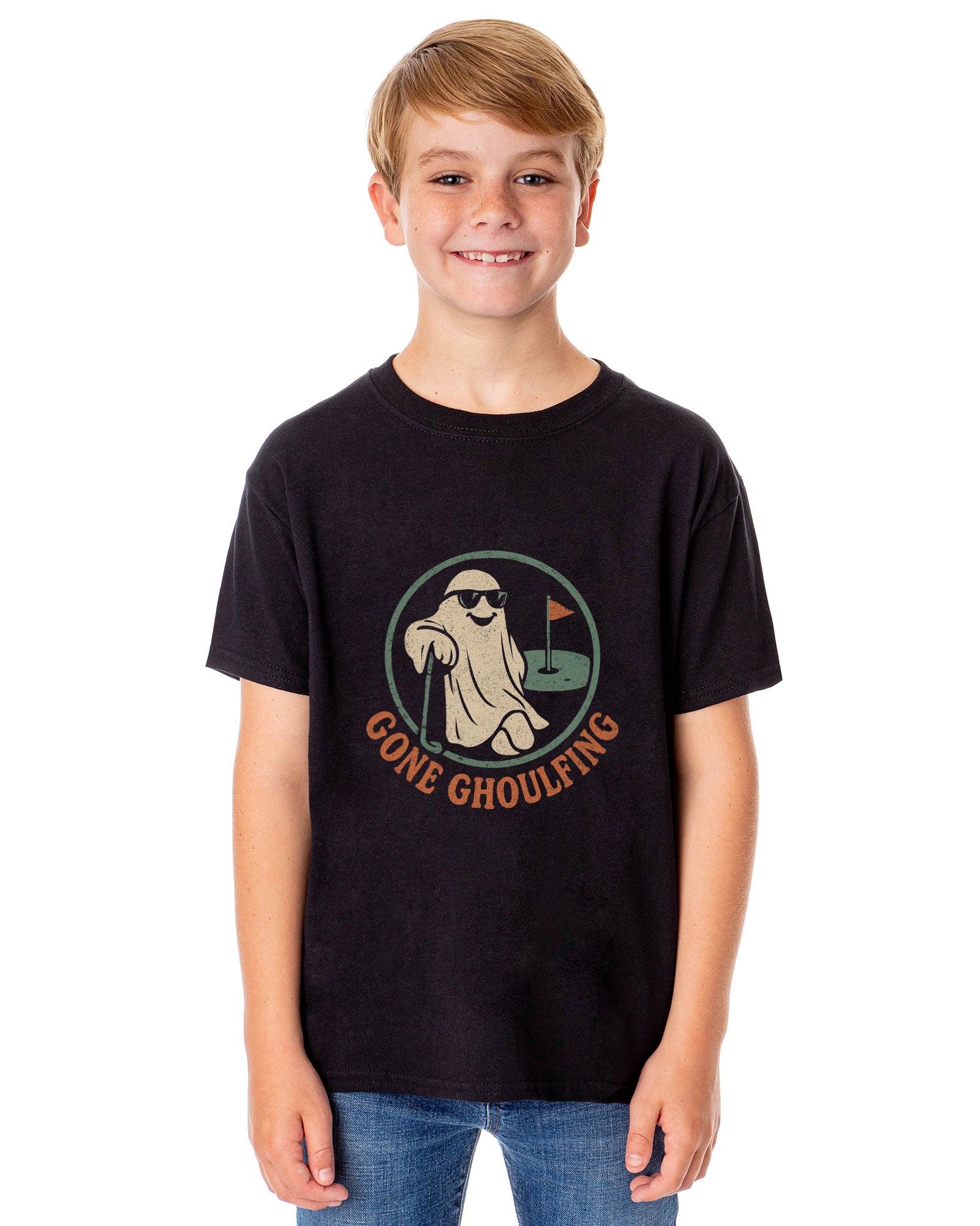 PJammy Halloween T-Shirt Boys' Gone Ghoulfing Short Sleeve Tee