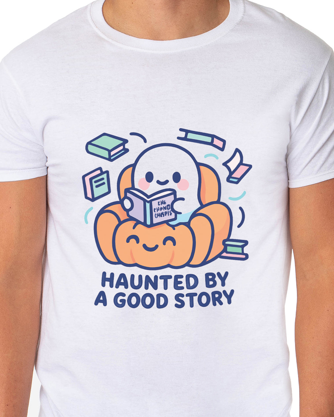 PJammy Men's Haunted By A Good Story Halloween Graphic T-Shirt
