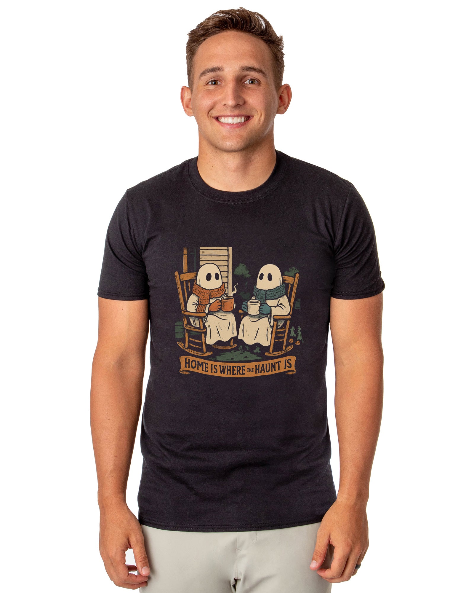 PJammy Halloween T-Shirt Men's Home is Where The Haunt Is Short Sleeve Tee