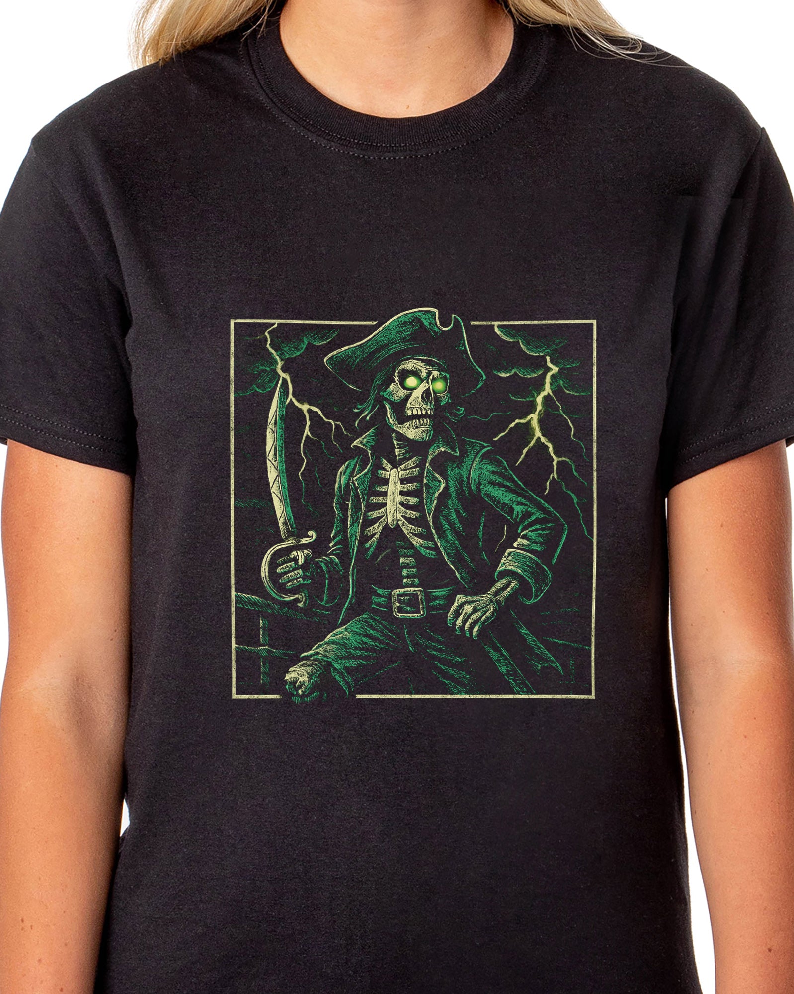 PJammy Halloween T-Shirt Women's Captain Bones Short Sleeve Tee