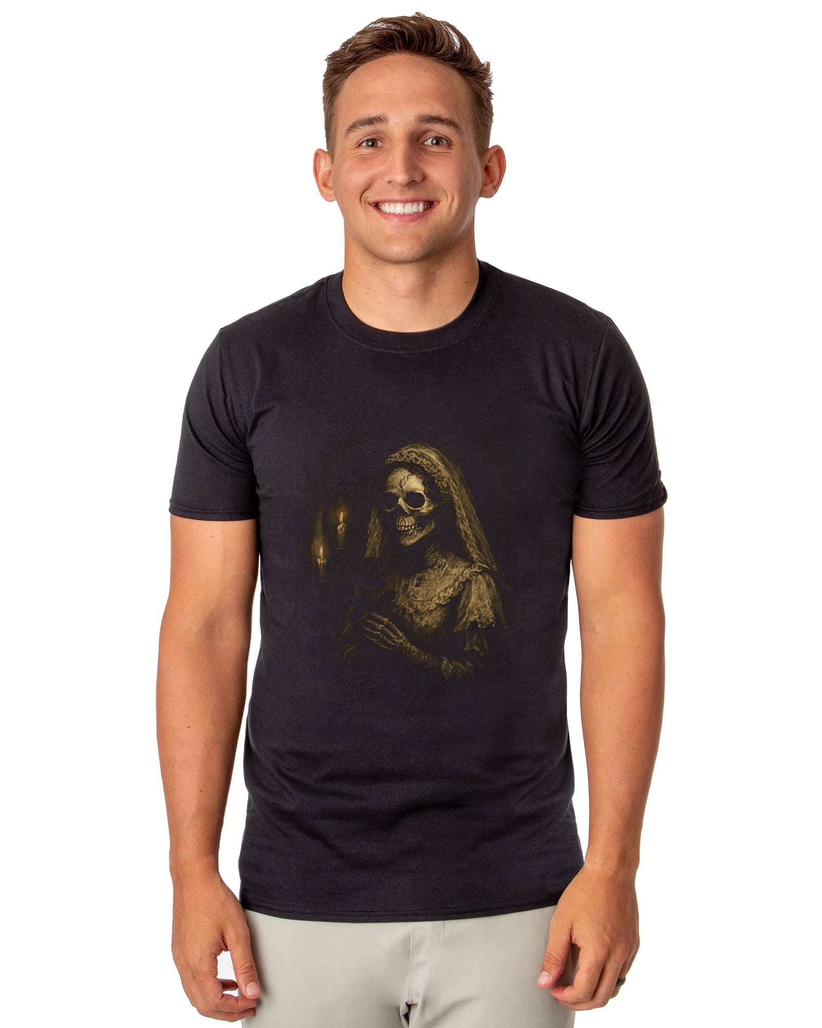 PJammy Halloween T-Shirt Men's Skeleton Bride Short Sleeve Tee