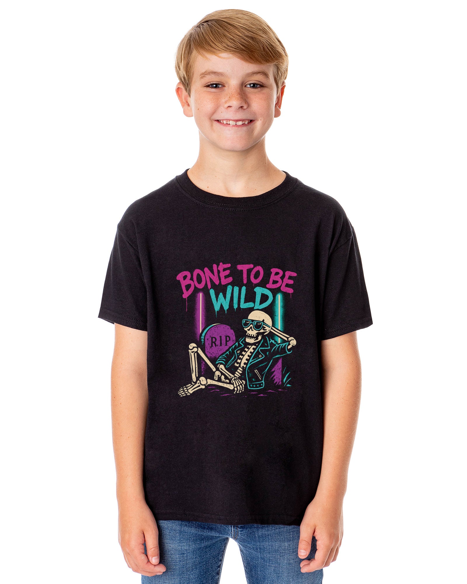 PJammy Halloween T-Shirt Boys' Bone To Be Wild Short Sleeve Tee