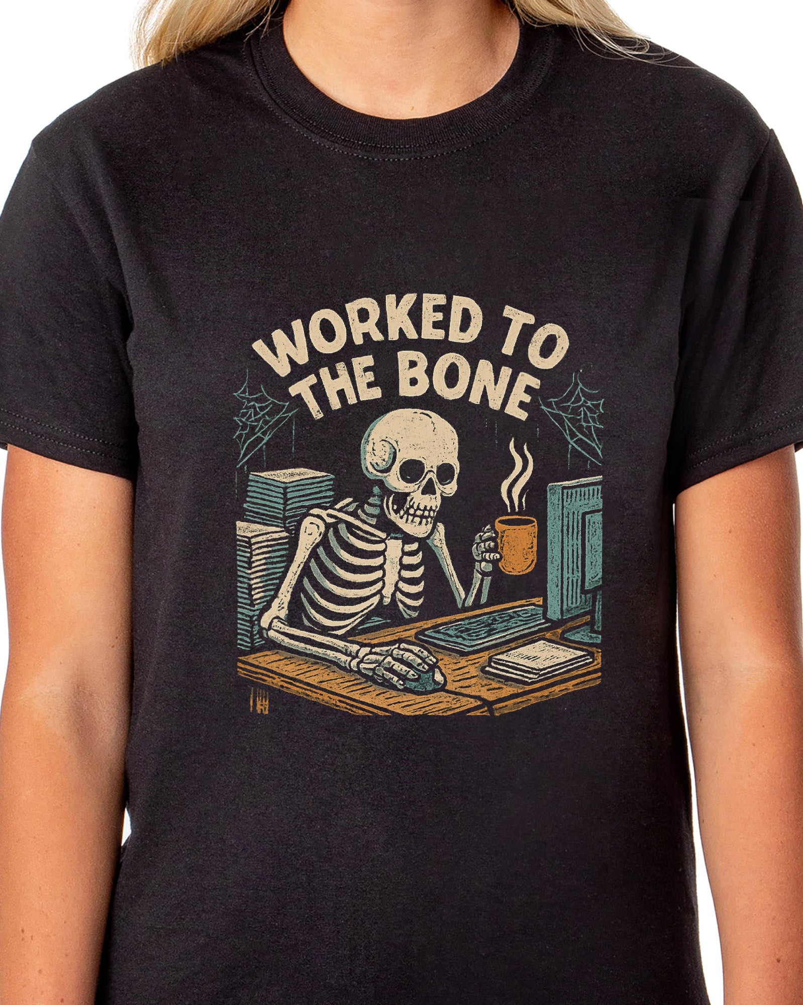 PJammy Halloween T-Shirt Women's Cubicle Corpse Short Sleeve Tee