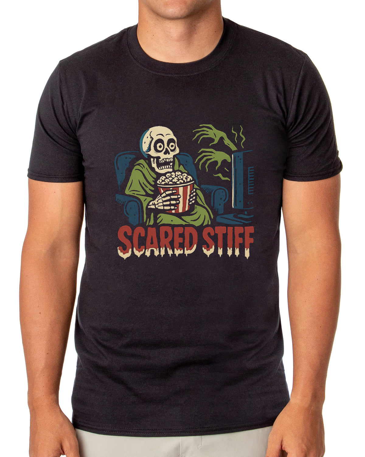 PJammy Halloween T-Shirt Men's Scared Stiff Short Sleeve Tee