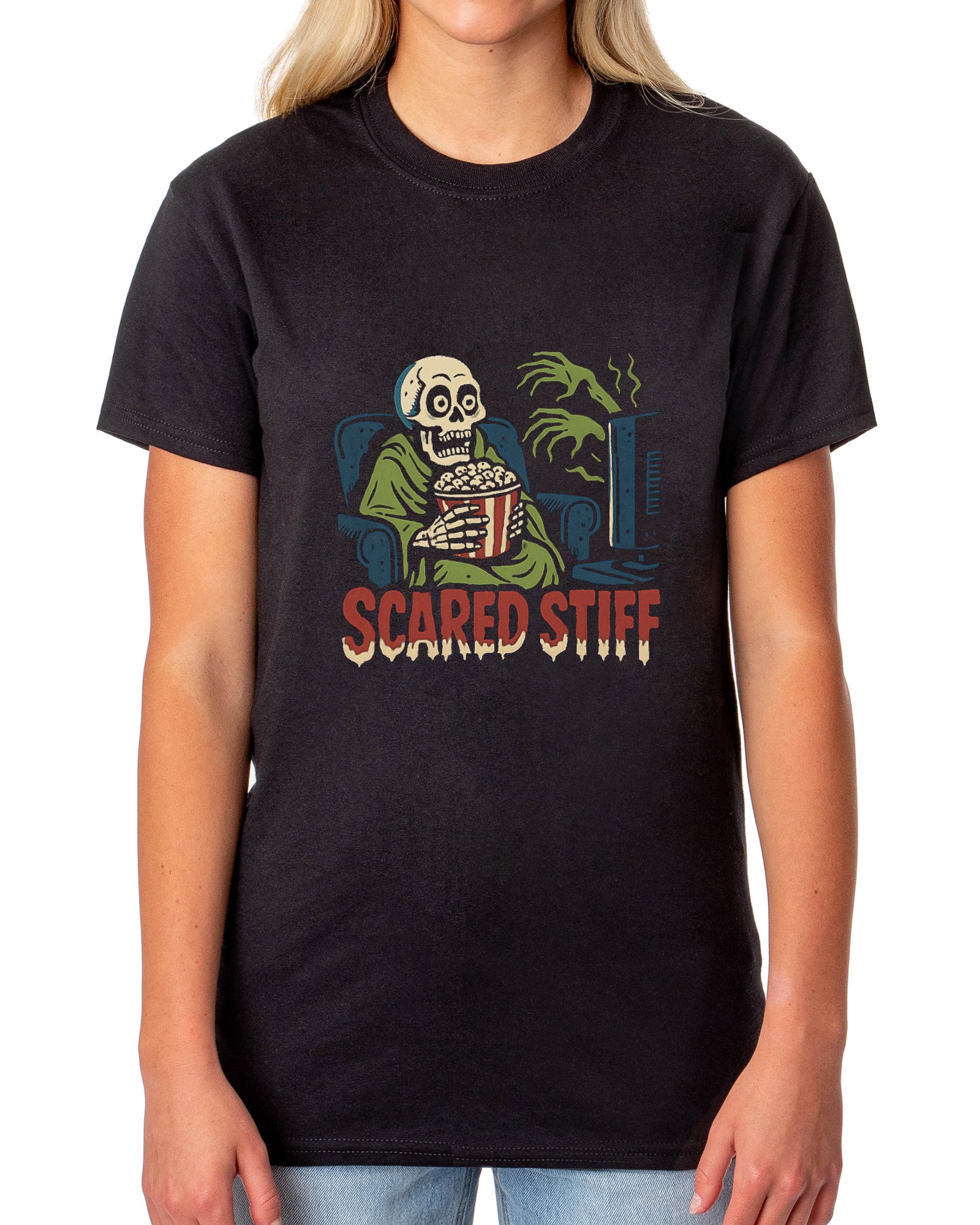 PJammy Halloween T-Shirt Women's Scared Stiff Short Sleeve Tee