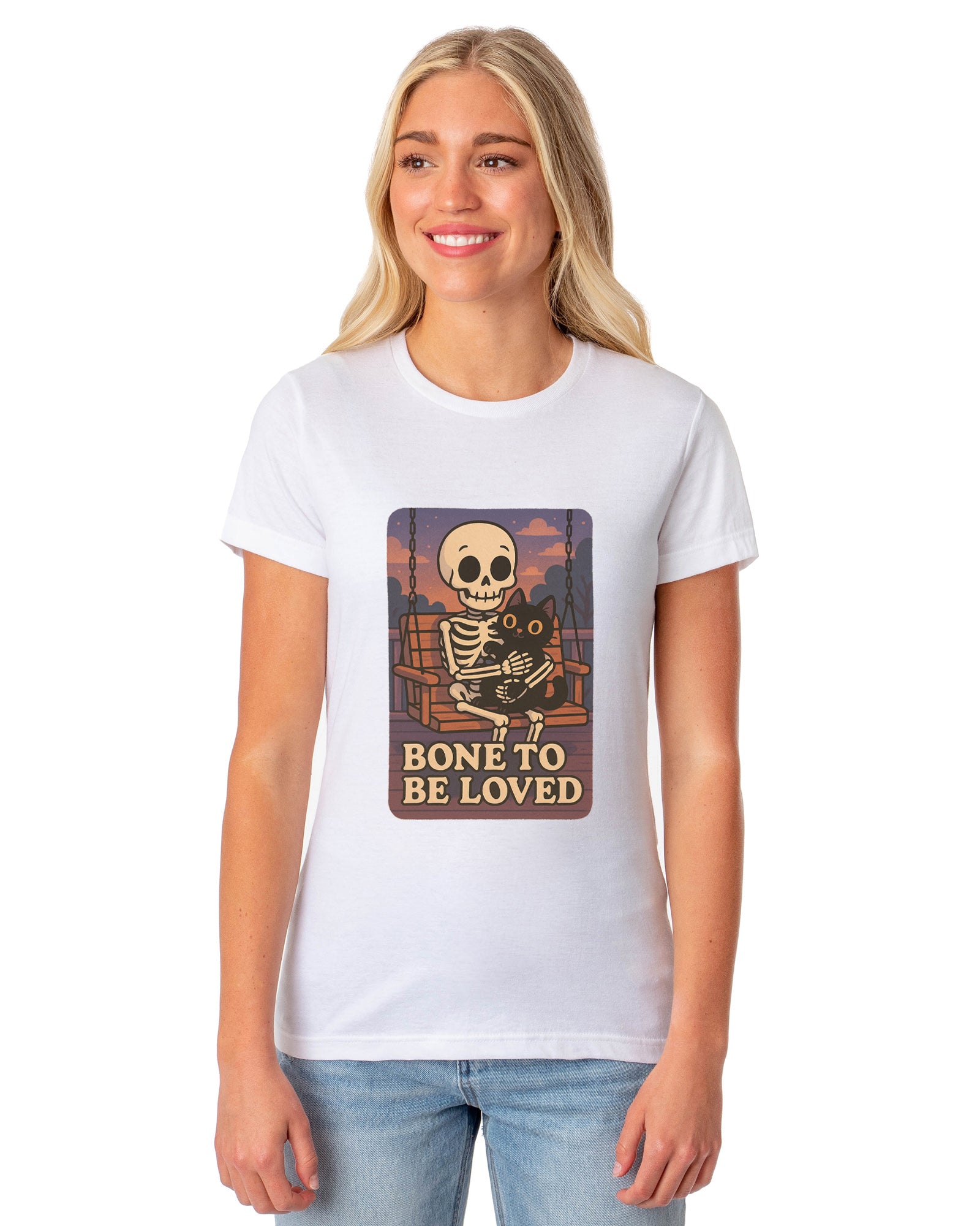 PJammy Halloween T-Shirt Women's Bone To Be Loved Short Sleeve Tee