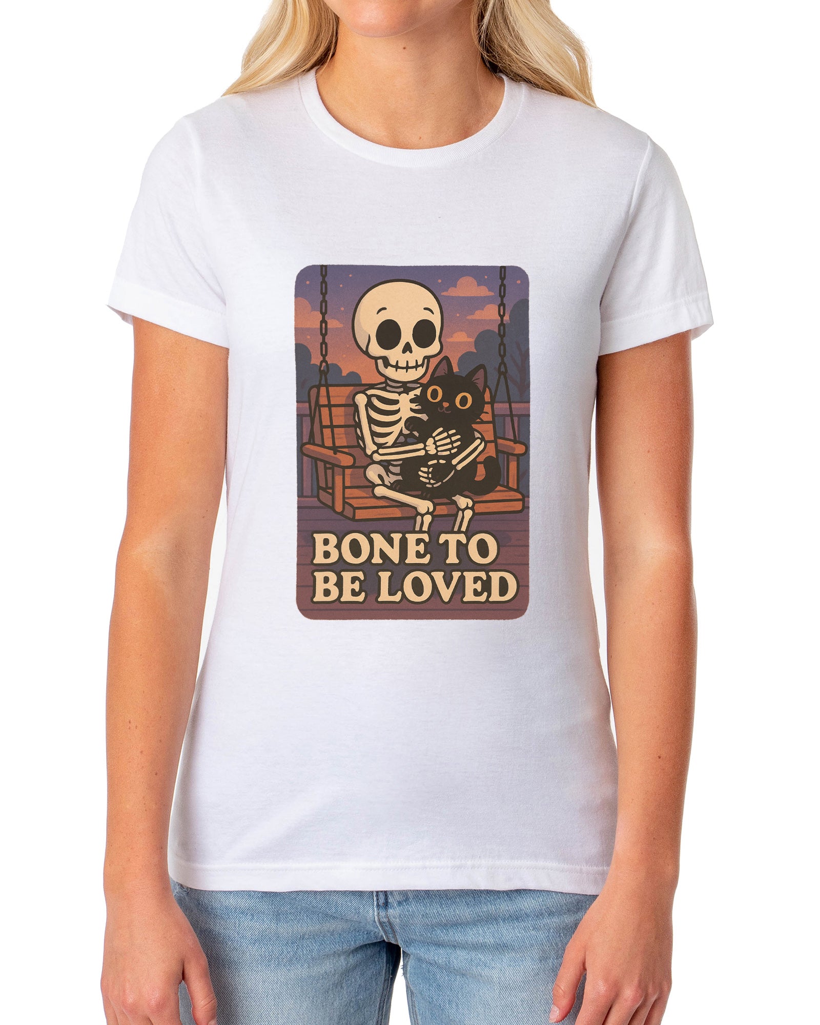 PJammy Halloween T-Shirt Women's Bone To Be Loved Short Sleeve Tee