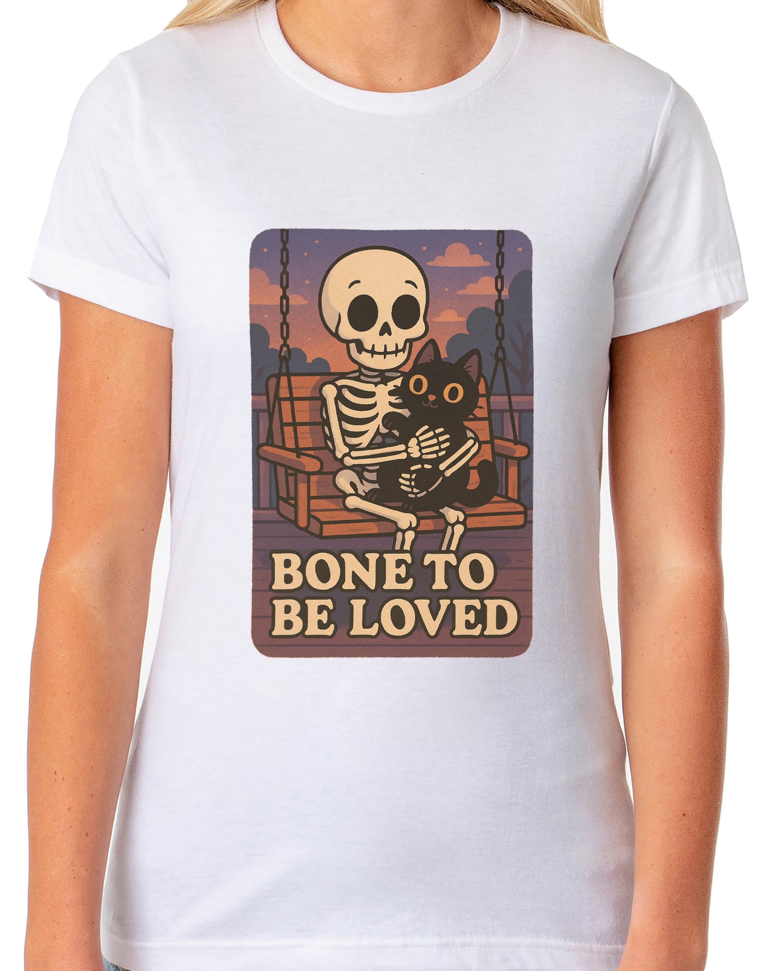 PJammy Halloween T-Shirt Women's Bone To Be Loved Short Sleeve Tee