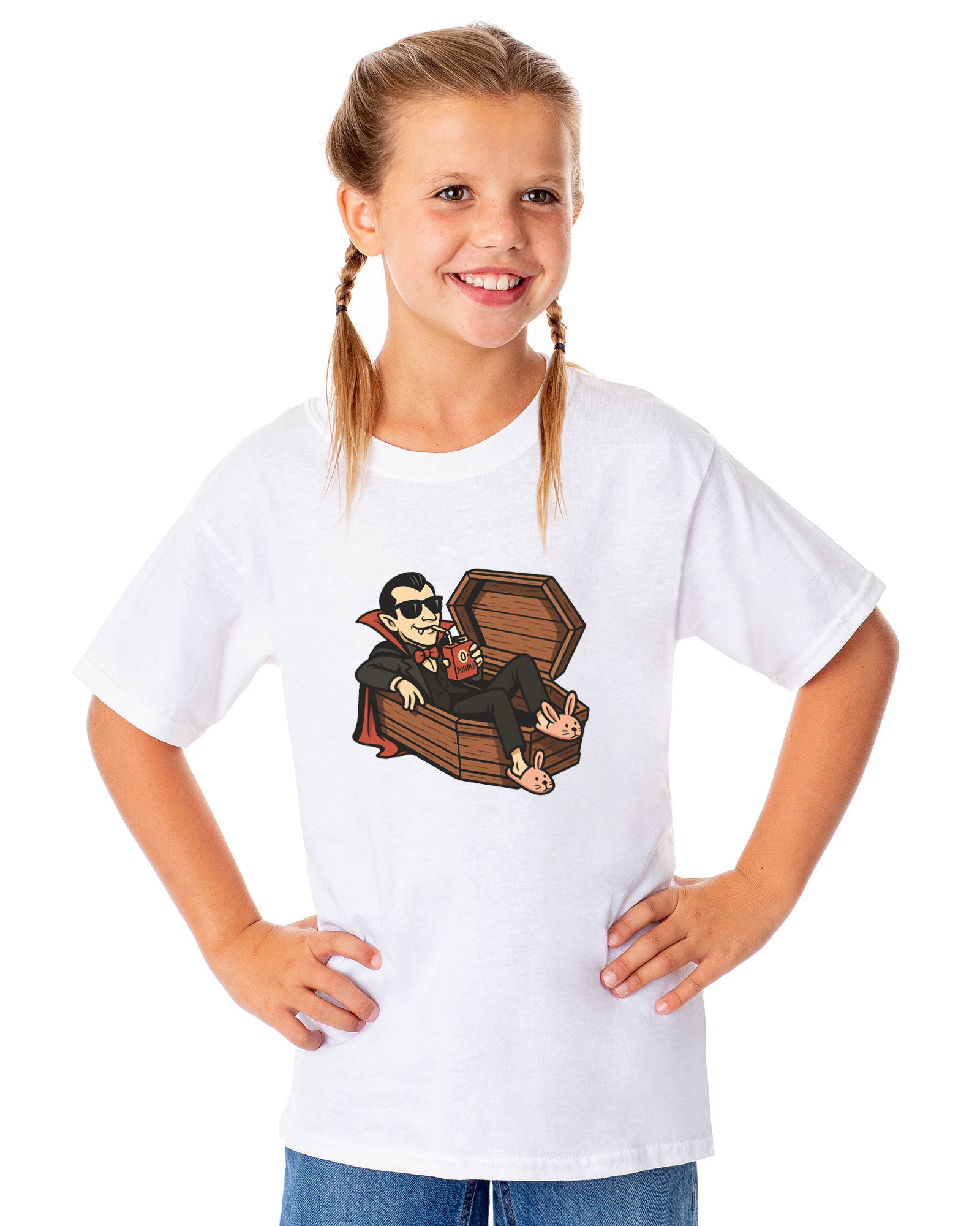 PJammy Halloween T-Shirt Girls Bunny Slipper Vampire Short Sleeve Tee