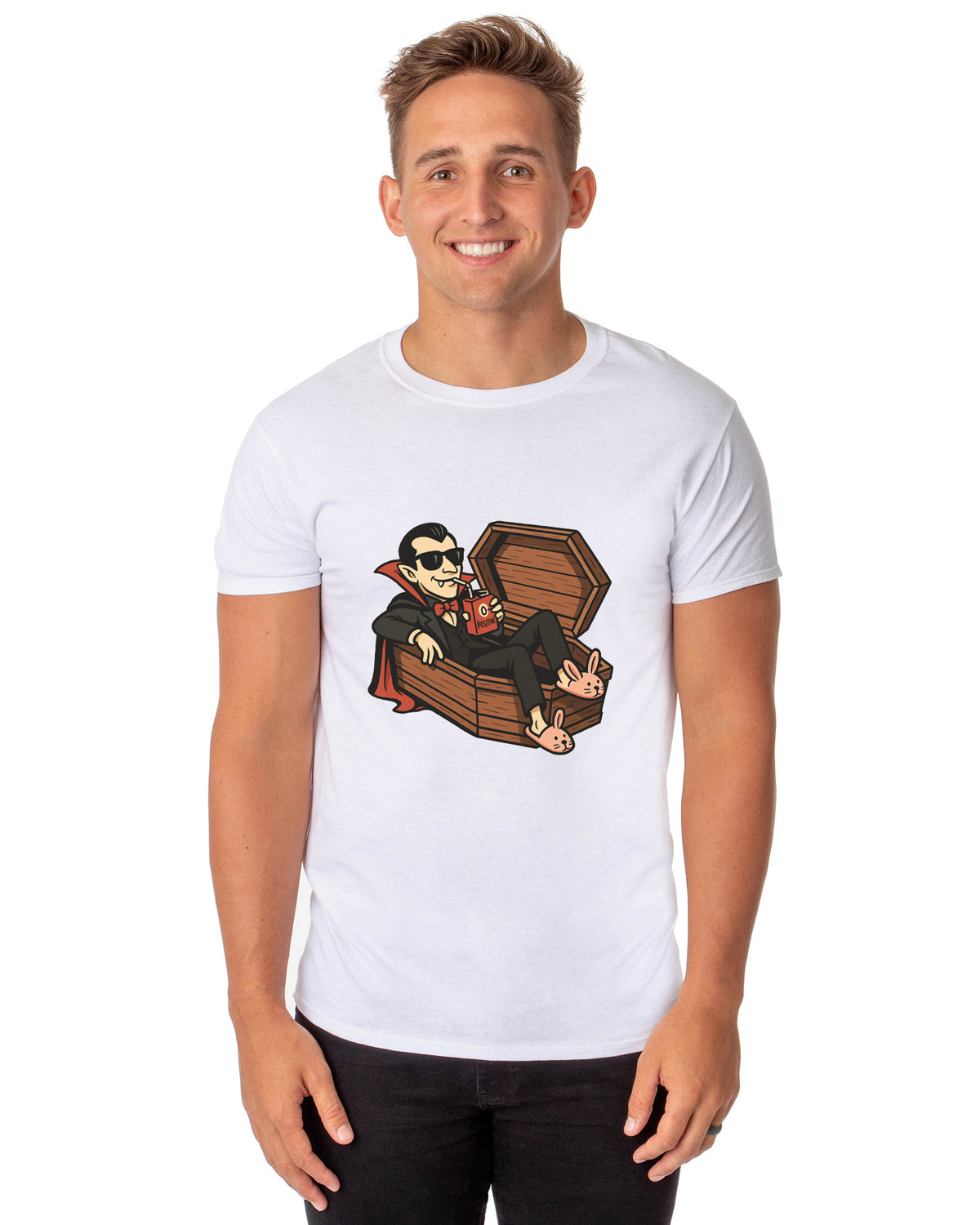 PJammy Men's Dracula Blood Juice Box Halloween Graphic T-Shirt