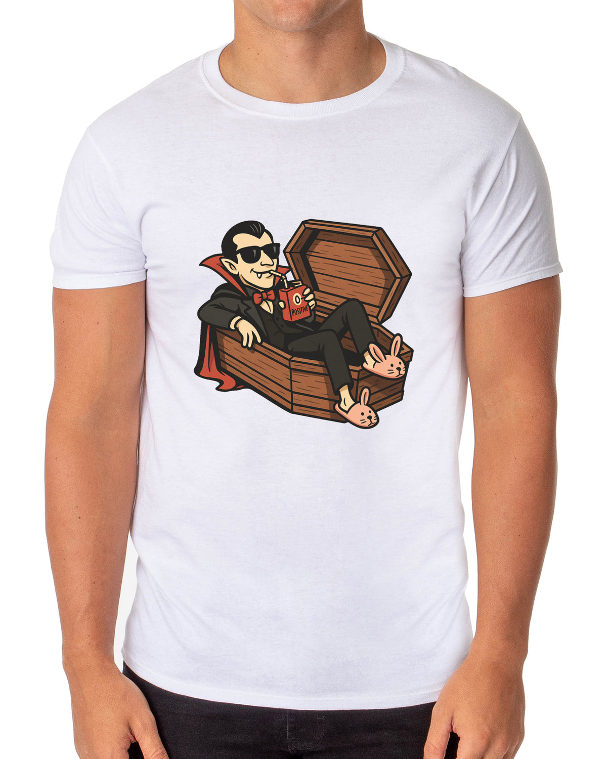 PJammy Men's Dracula Blood Juice Box Halloween Graphic T-Shirt