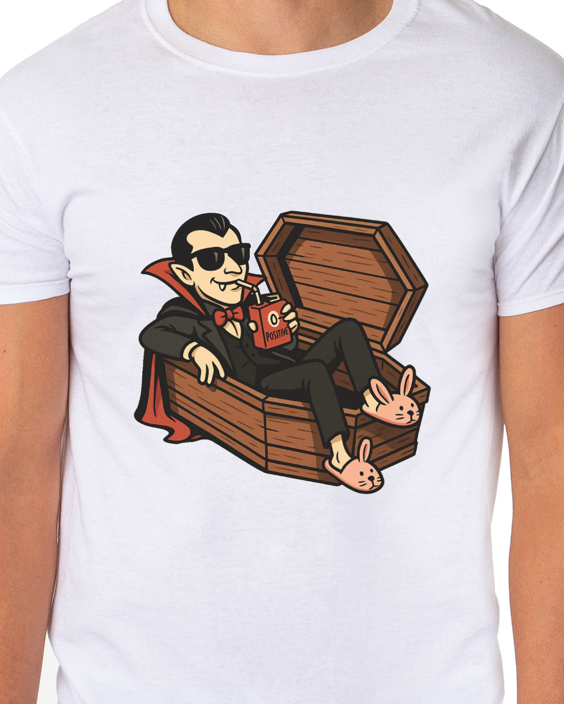 PJammy Men's Dracula Blood Juice Box Halloween Graphic T-Shirt
