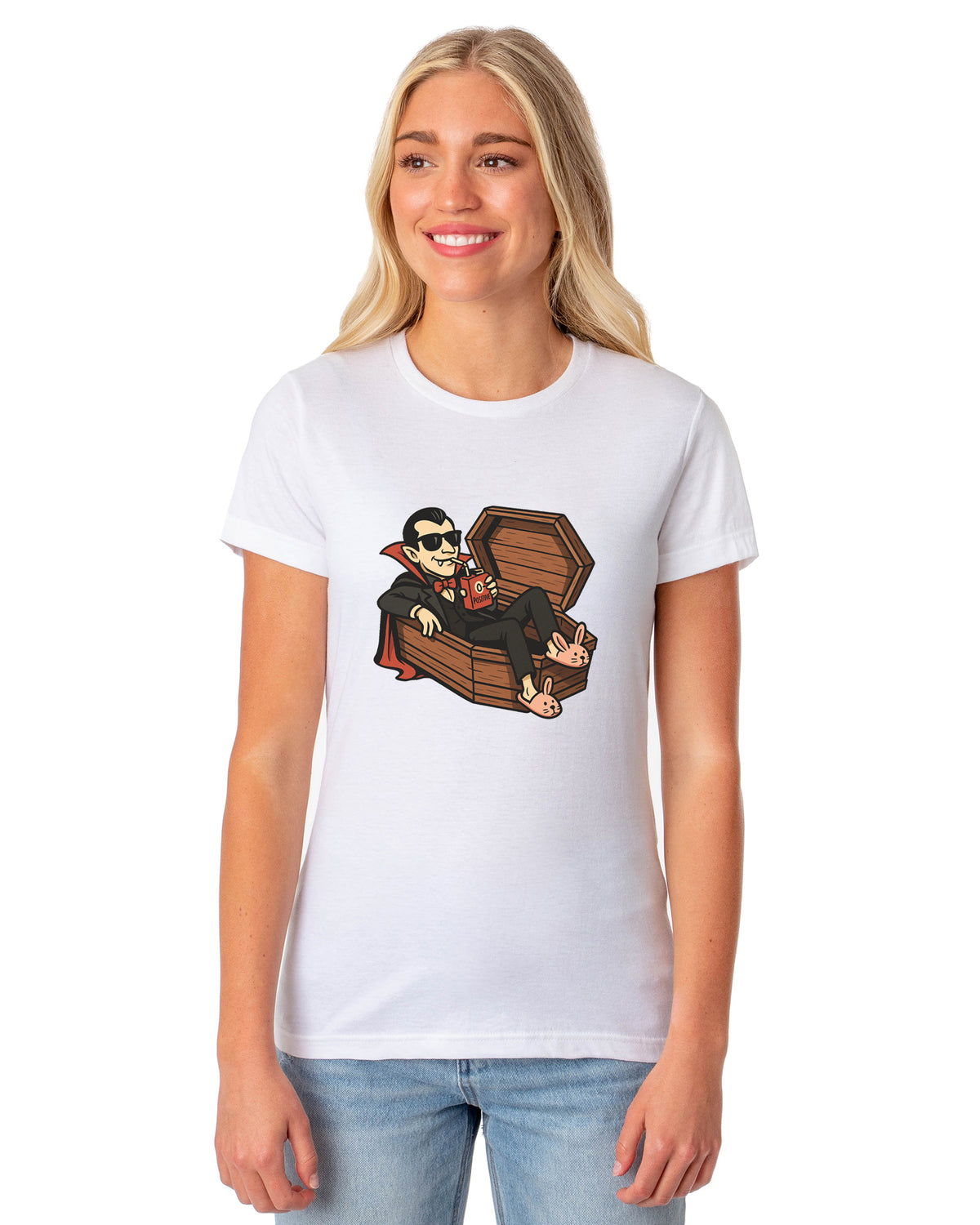 PJammy Halloween T-Shirt Women's Coffin Lounging Short Sleeve Tee