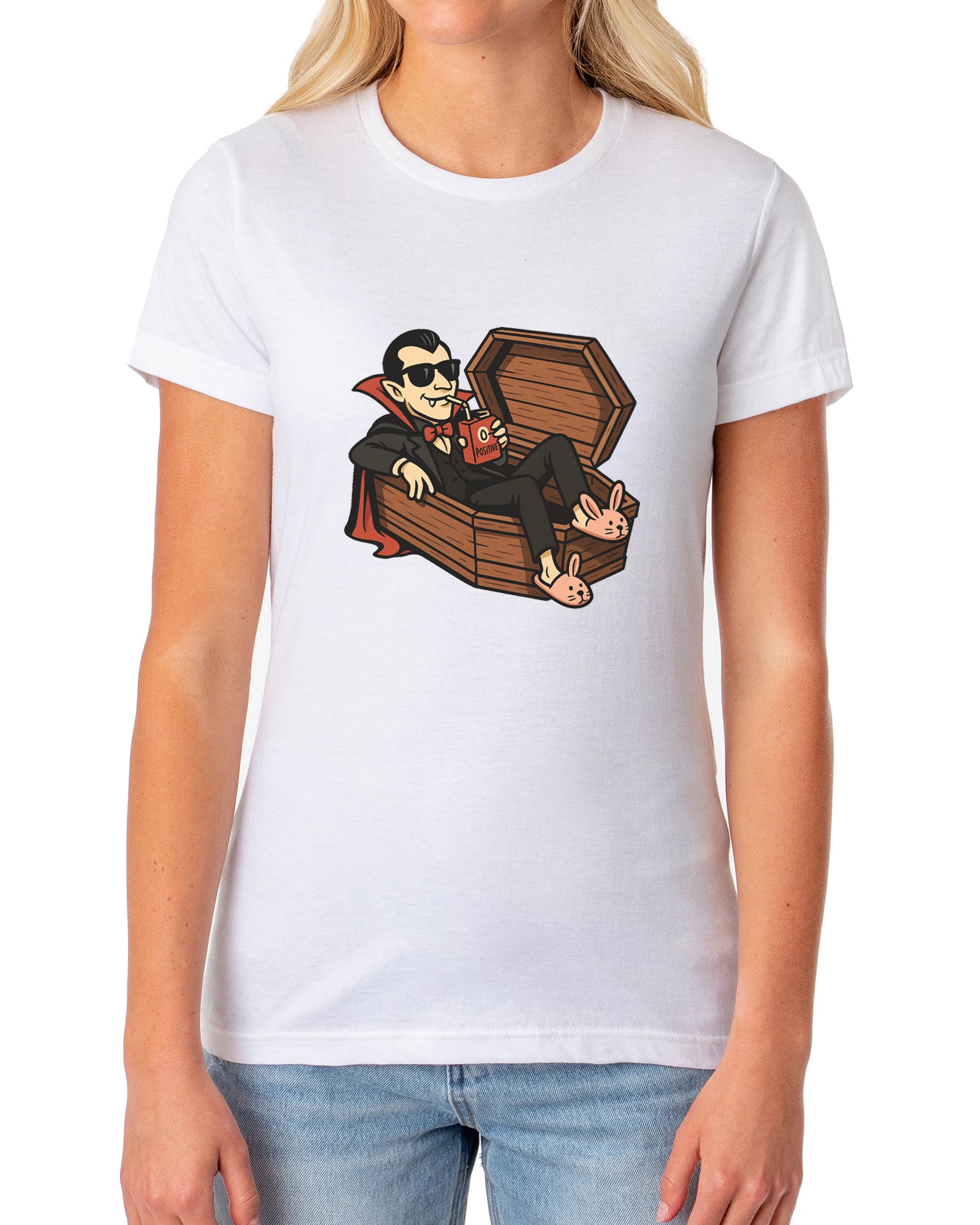 PJammy Halloween T-Shirt Women's Coffin Lounging Short Sleeve Tee