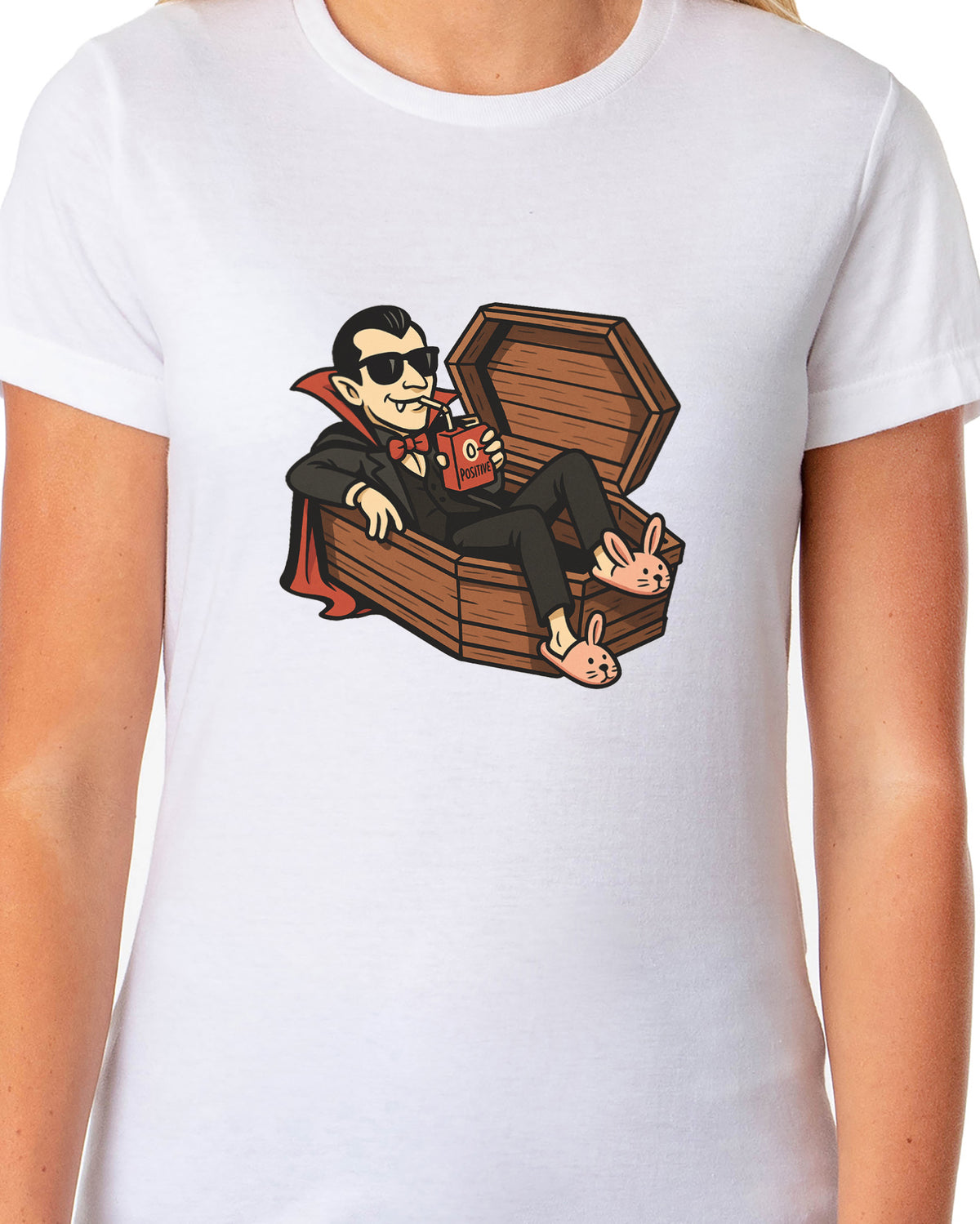 PJammy Halloween T-Shirt Women's Coffin Lounging Short Sleeve Tee