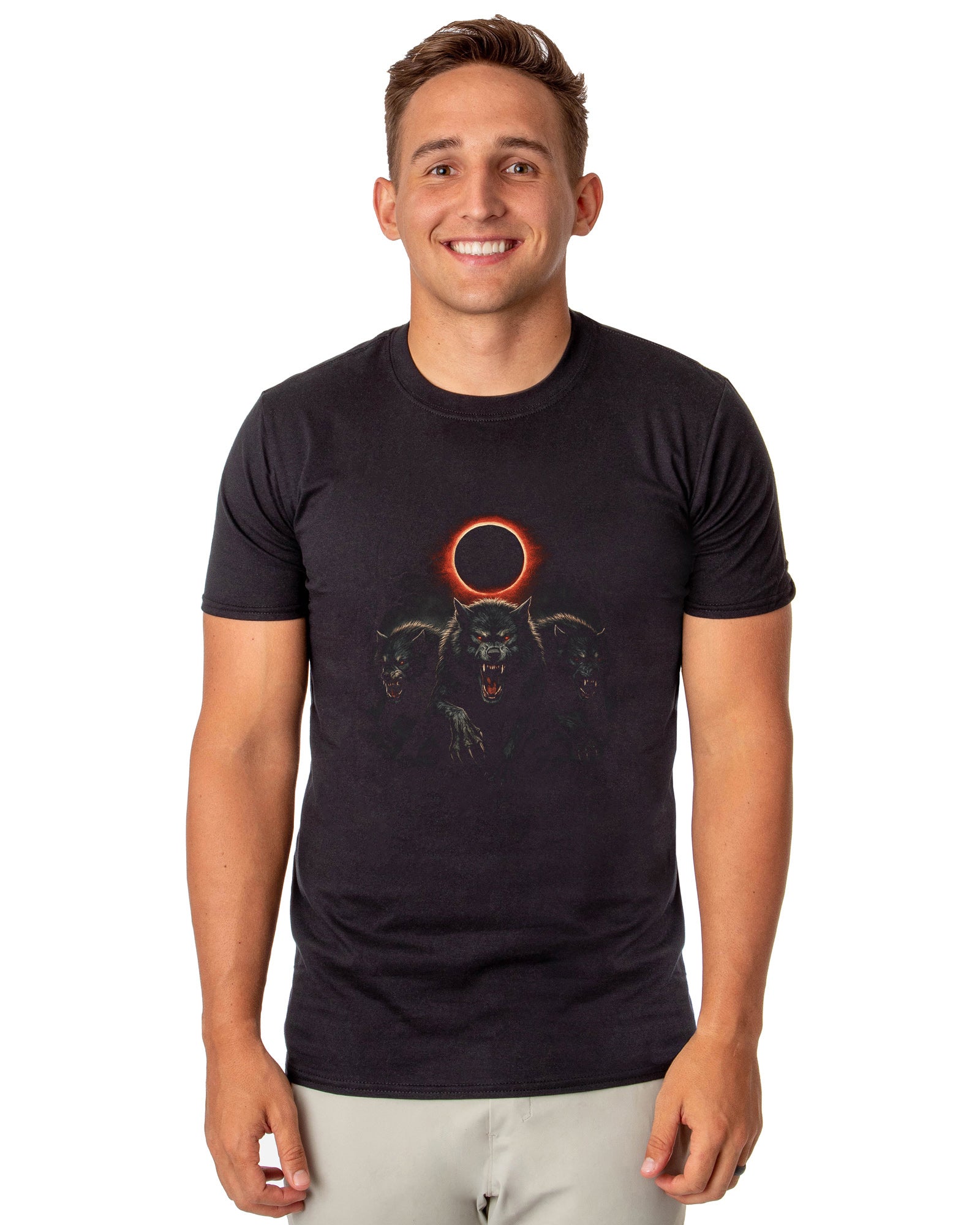 PJammy Halloween T-Shirt Men's Werewolf Eclipse Short Sleeve Tee