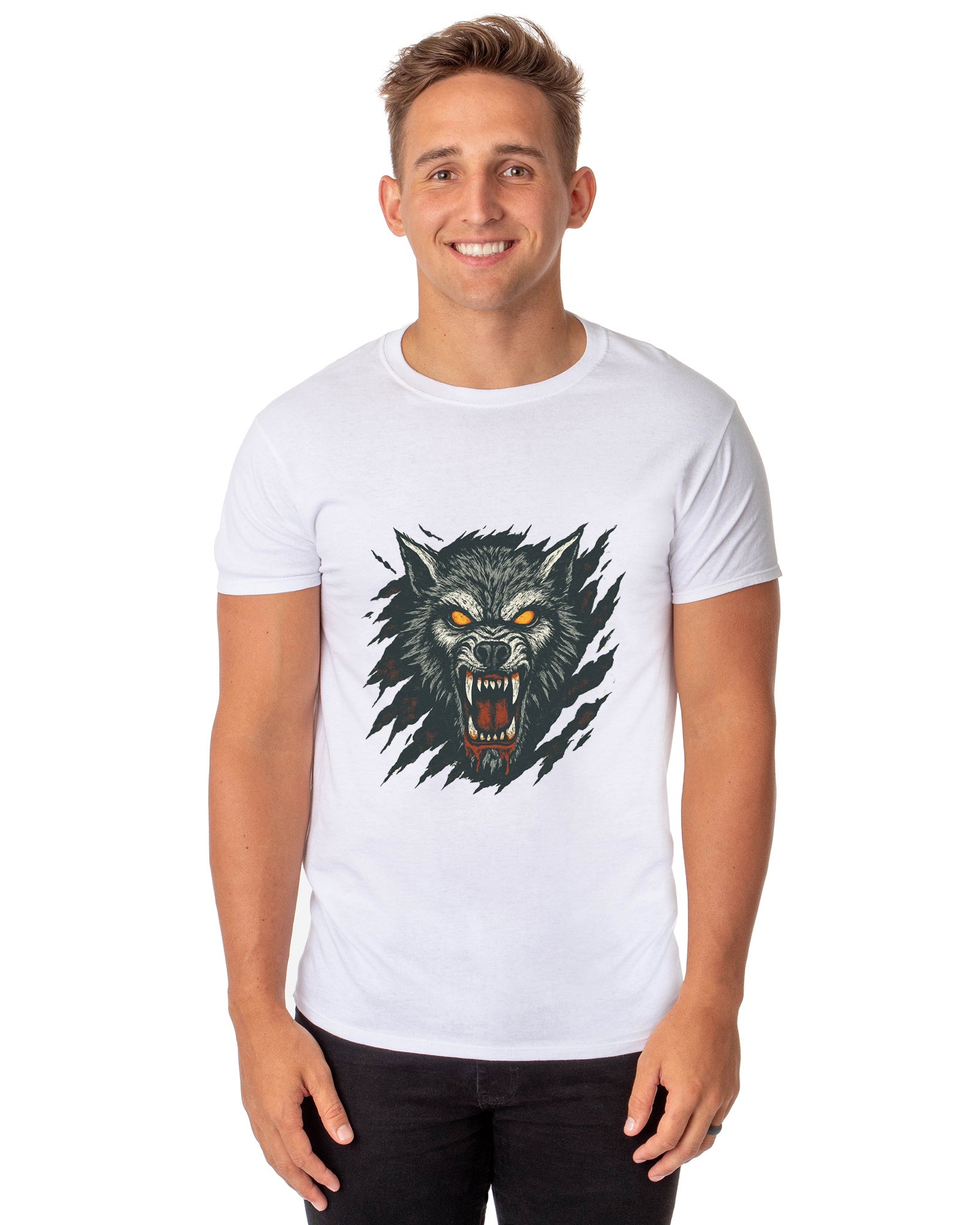 PJammy Halloween T-Shirt Men's Werewolf Shreds Short Sleeve Tee