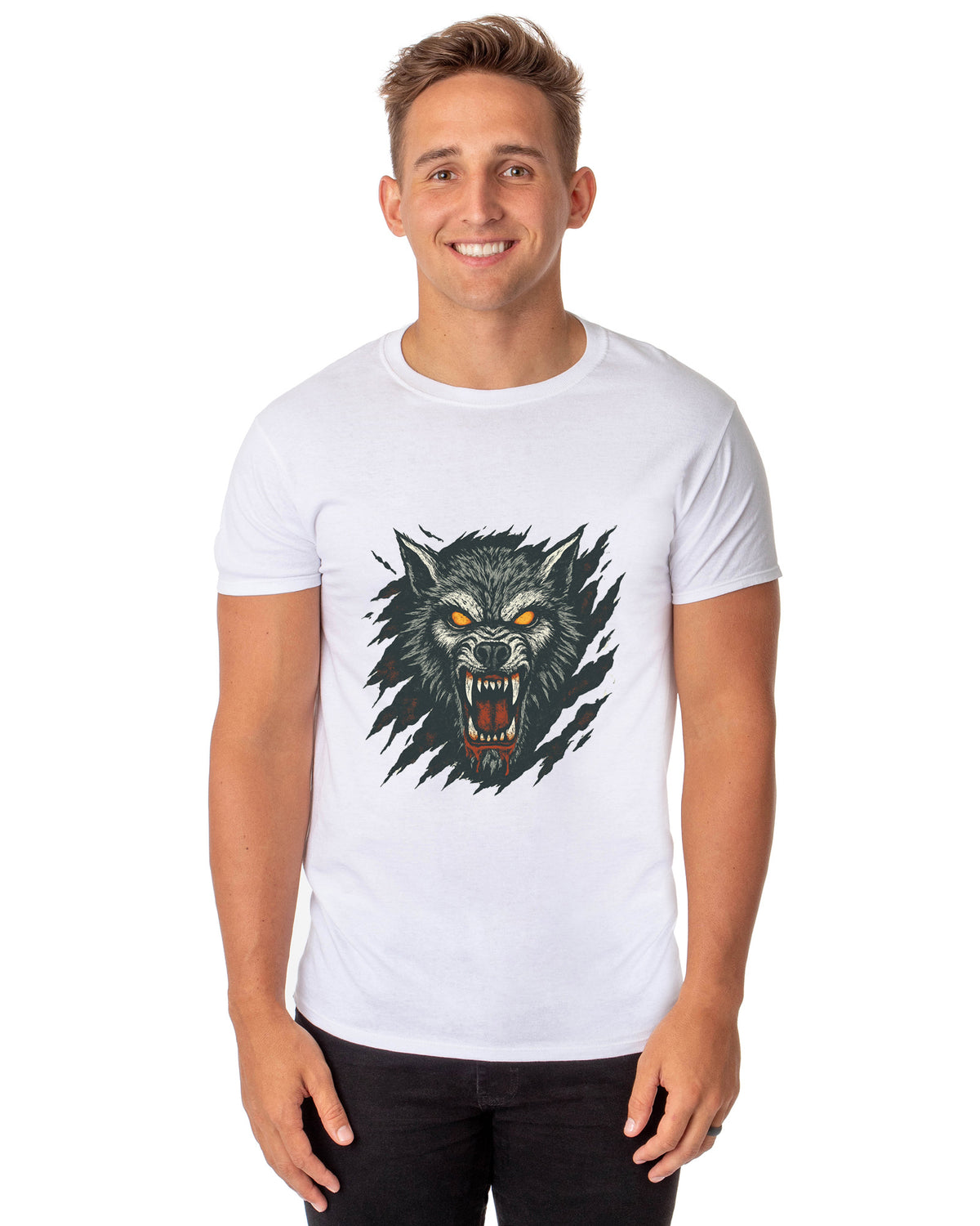 PJammy Halloween T-Shirt Men's Werewolf Shreds Short Sleeve Tee
