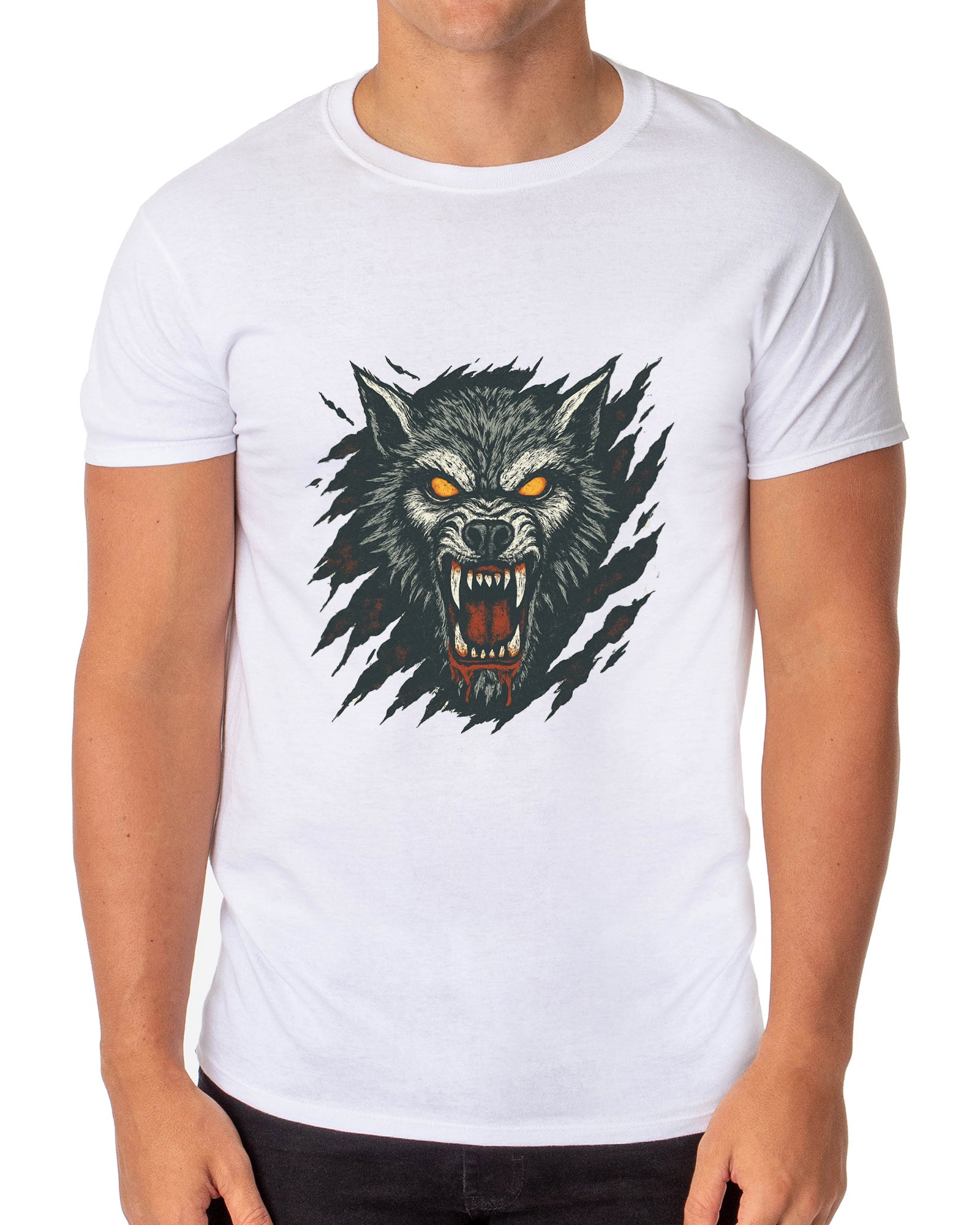 PJammy Halloween T-Shirt Men's Werewolf Shreds Short Sleeve Tee