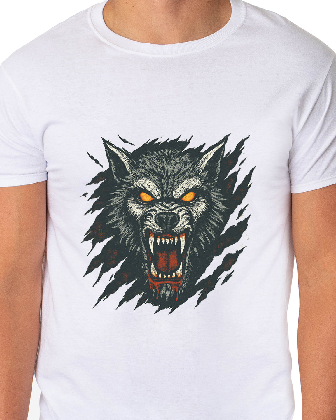 PJammy Halloween T-Shirt Men's Werewolf Shreds Short Sleeve Tee