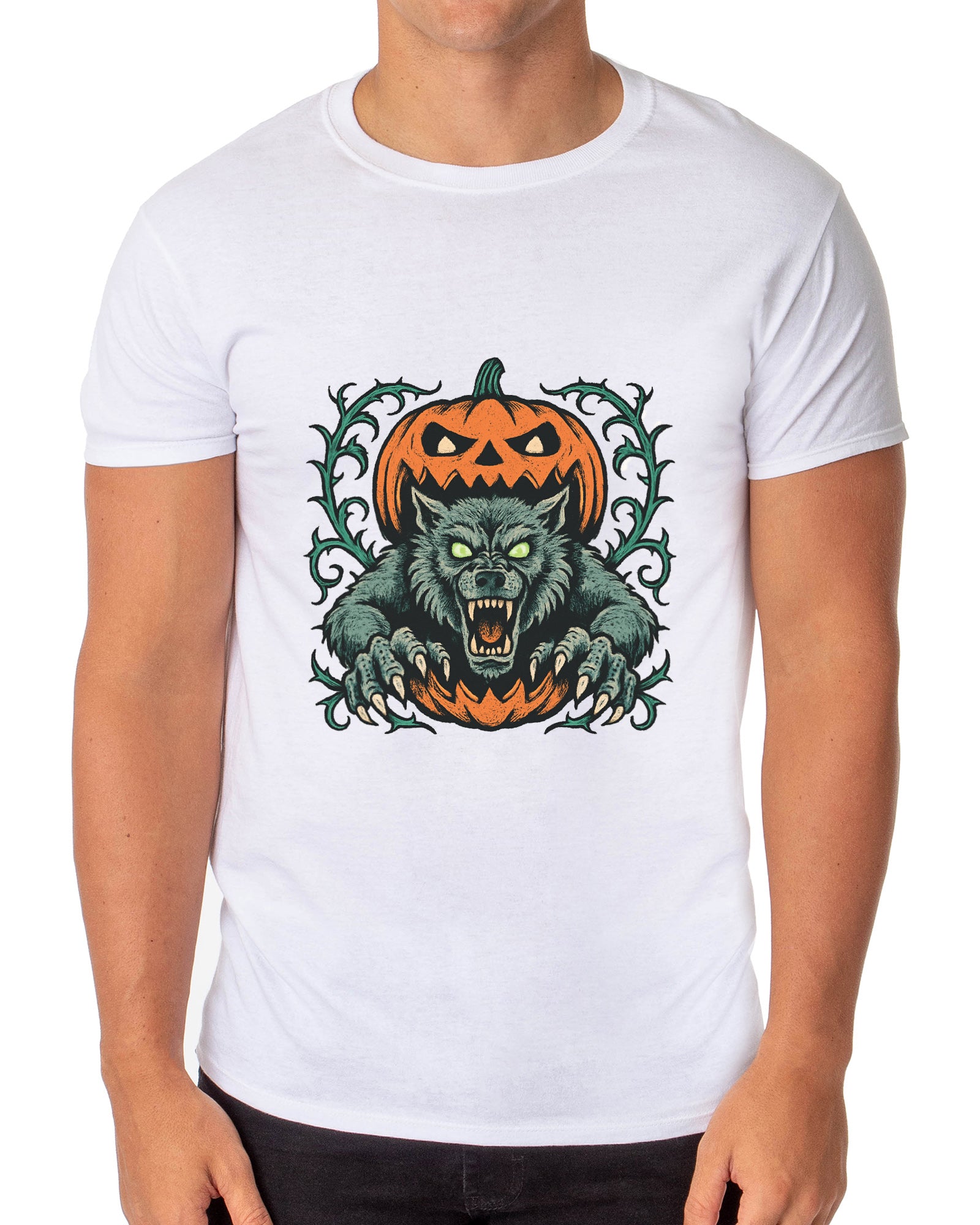 PJammy Halloween T-Shirt Men's Pumpkin Terror Short Sleeve Tee