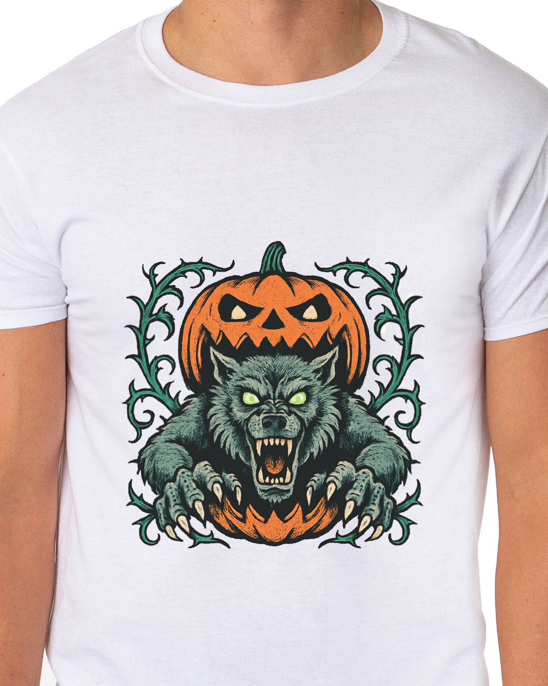 PJammy Halloween T-Shirt Men's Pumpkin Terror Short Sleeve Tee