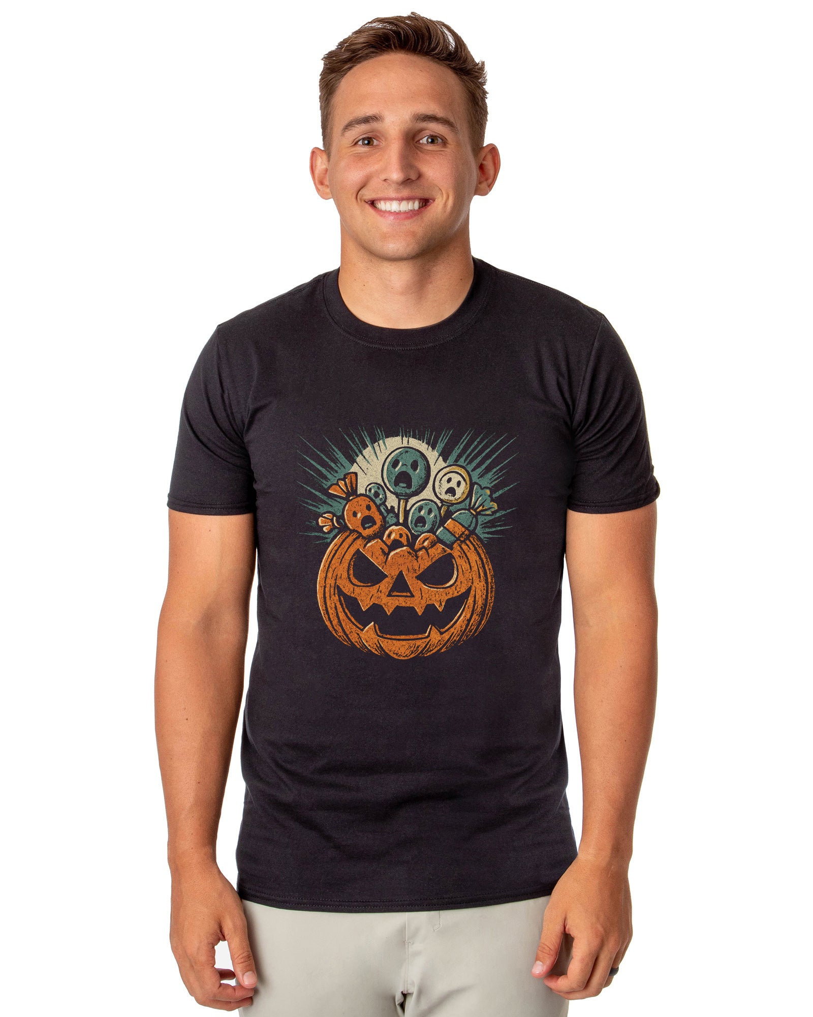 PJammy Halloween T-Shirt Men's Scared Candy Short Sleeve Tee