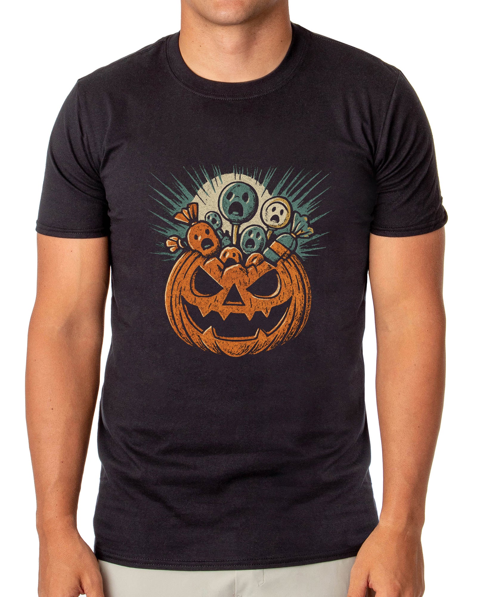 PJammy Halloween T-Shirt Men's Scared Candy Short Sleeve Tee