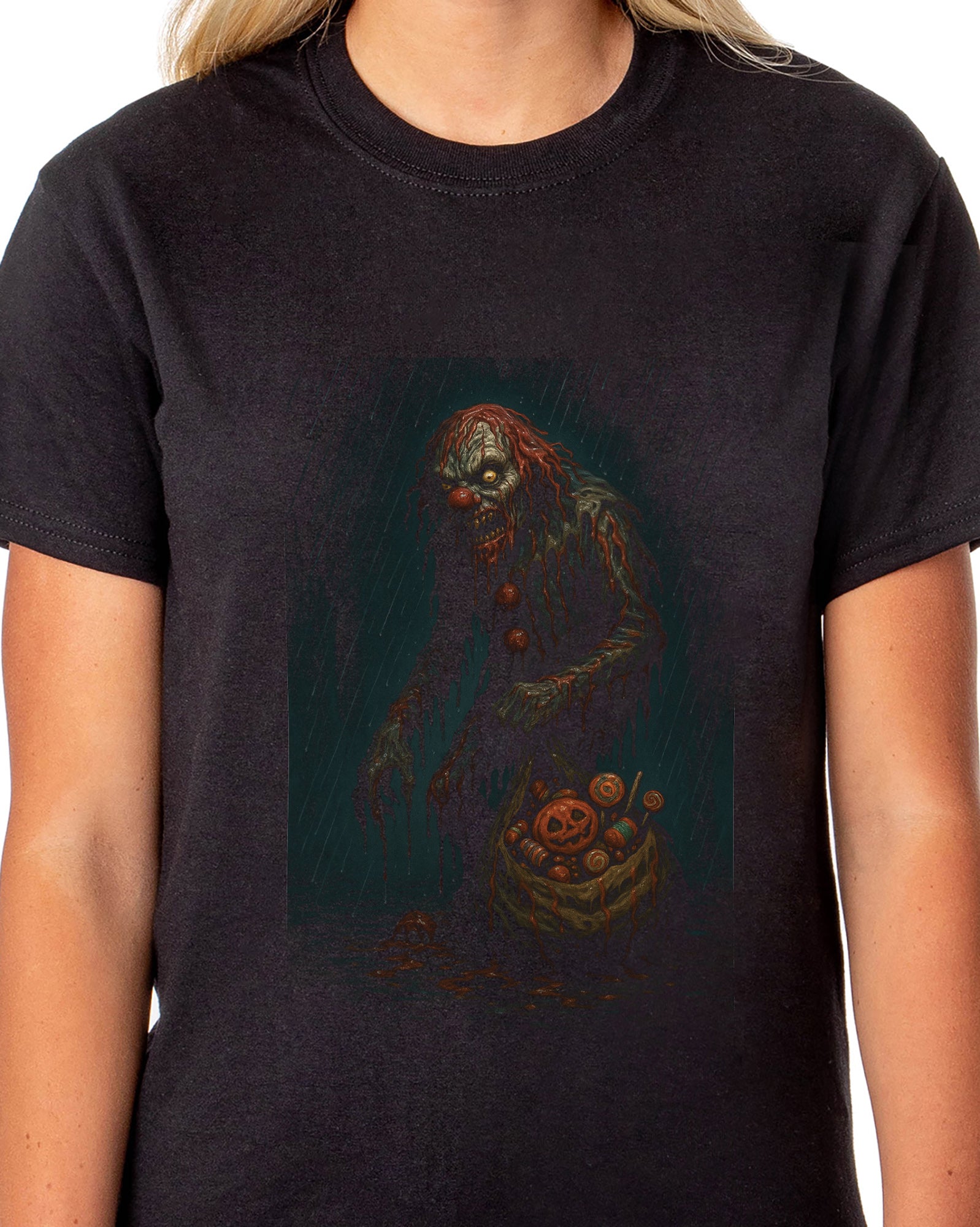 PJammy Halloween T-Shirt Women's Clown Terror Short Sleeve Tee