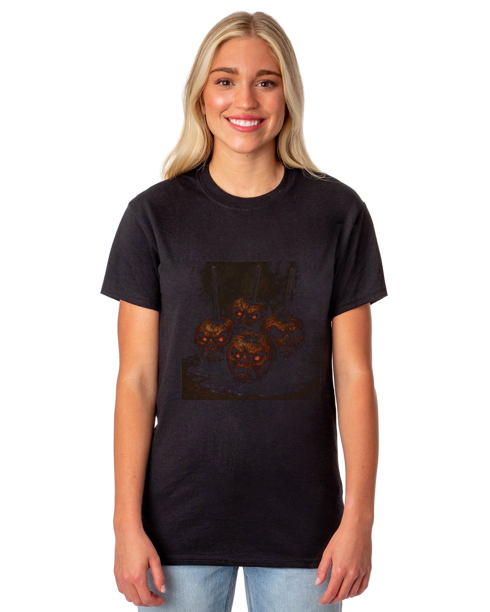 PJammy Halloween T-Shirt Women's Glowing Gourds Short Sleeve Tee