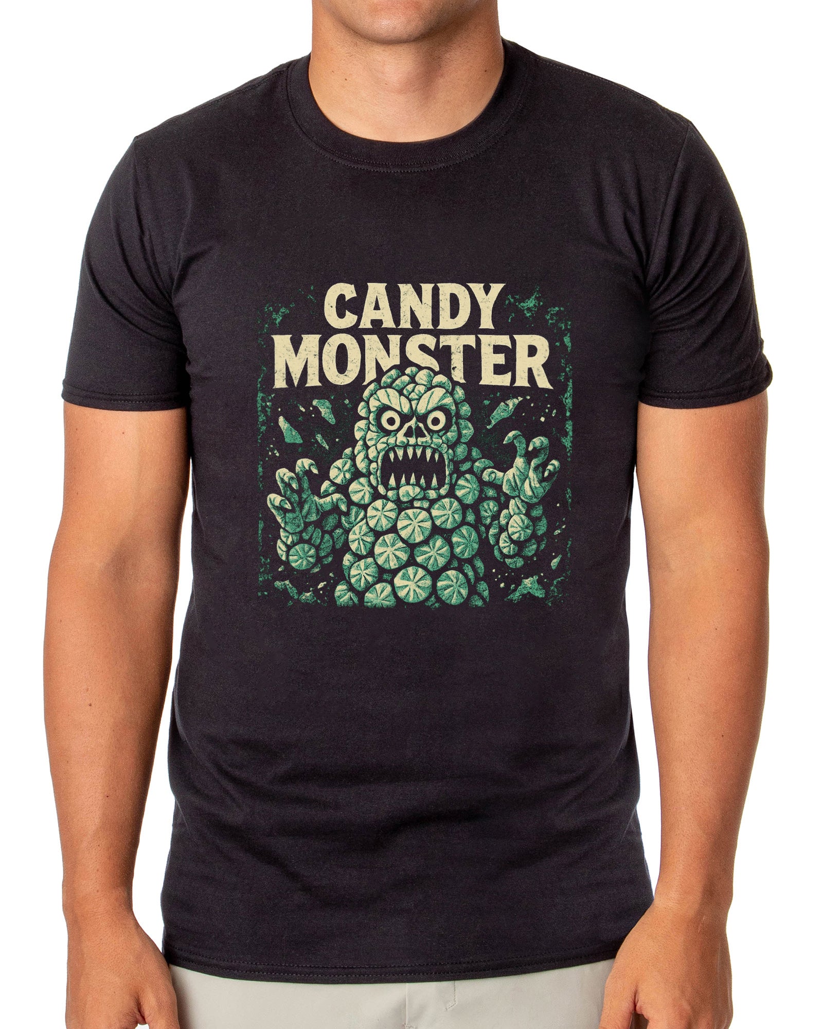 PJammy Halloween T-Shirt Men's Candy Monster Short Sleeve Tee