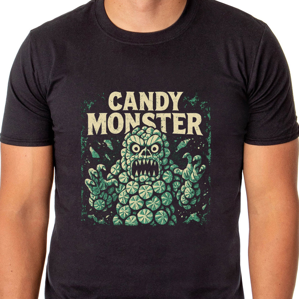 PJammy Halloween T-Shirt Men's Candy Monster Short Sleeve Tee