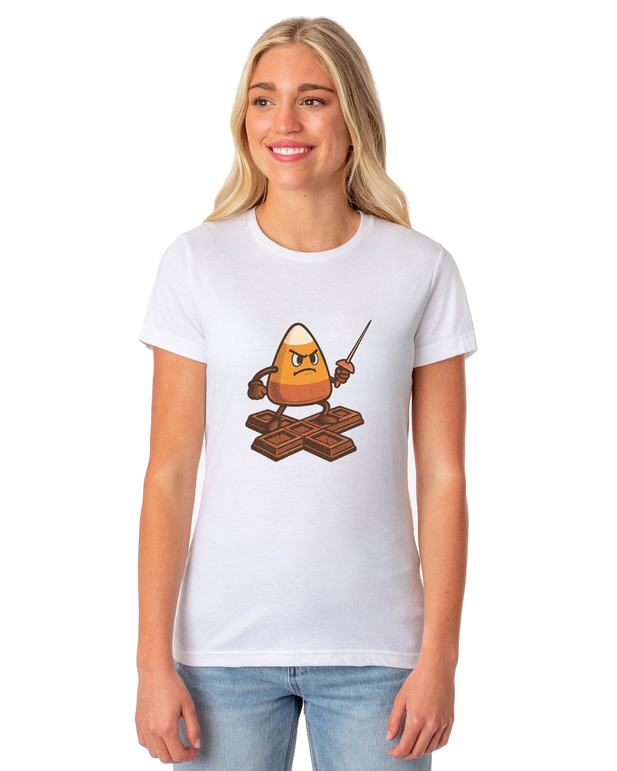 PJammy Halloween T-Shirt Women's Candy Corn Sword Short Sleeve Tee