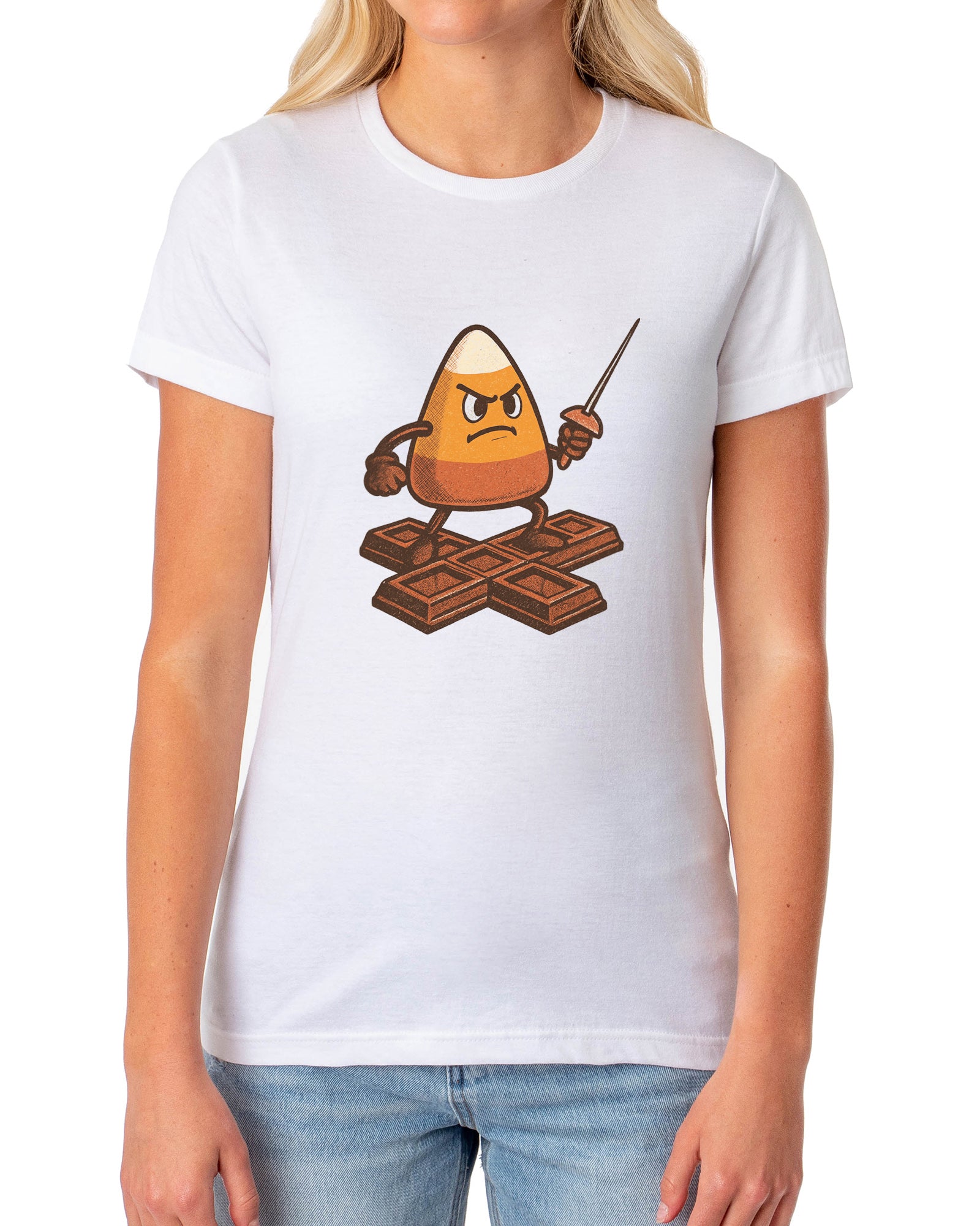 PJammy Halloween T-Shirt Women's Candy Corn Sword Short Sleeve Tee