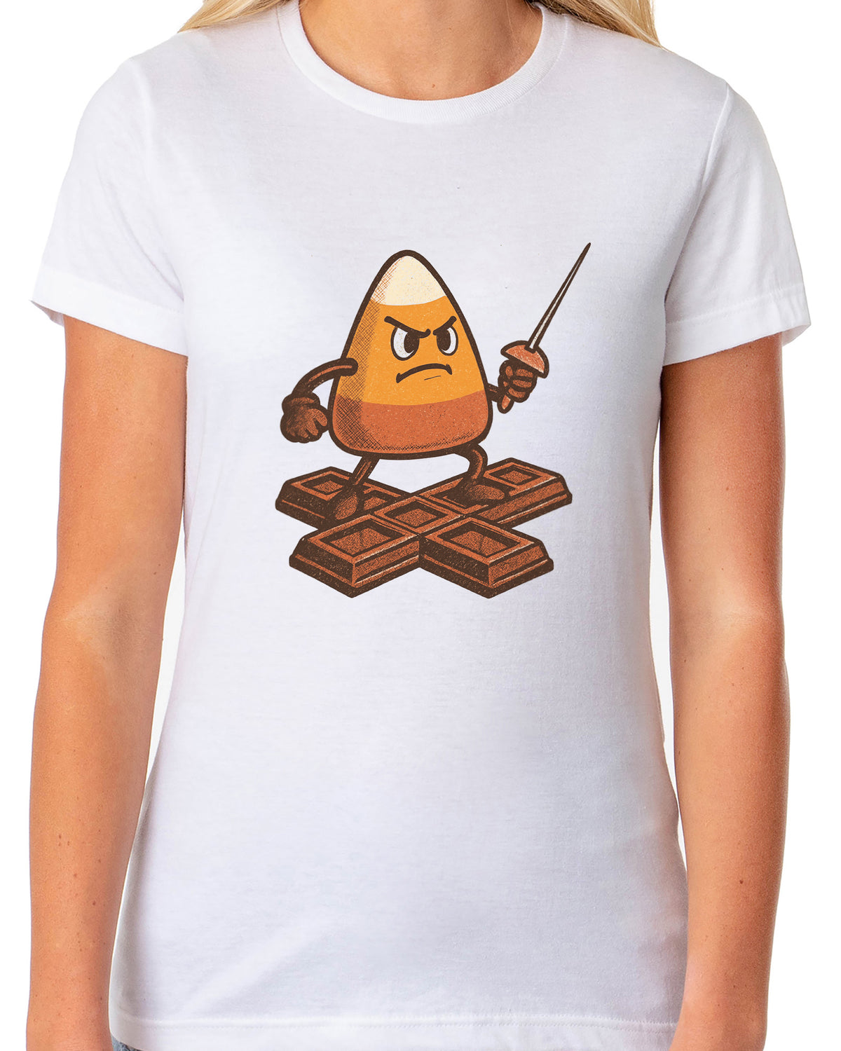 PJammy Halloween T-Shirt Women's Candy Corn Sword Short Sleeve Tee