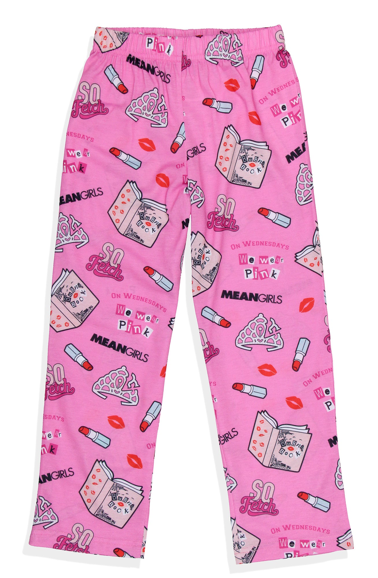 Mean Girls On Wednesdays We Wear Pink Girls' Tossed Print Pajama Pants