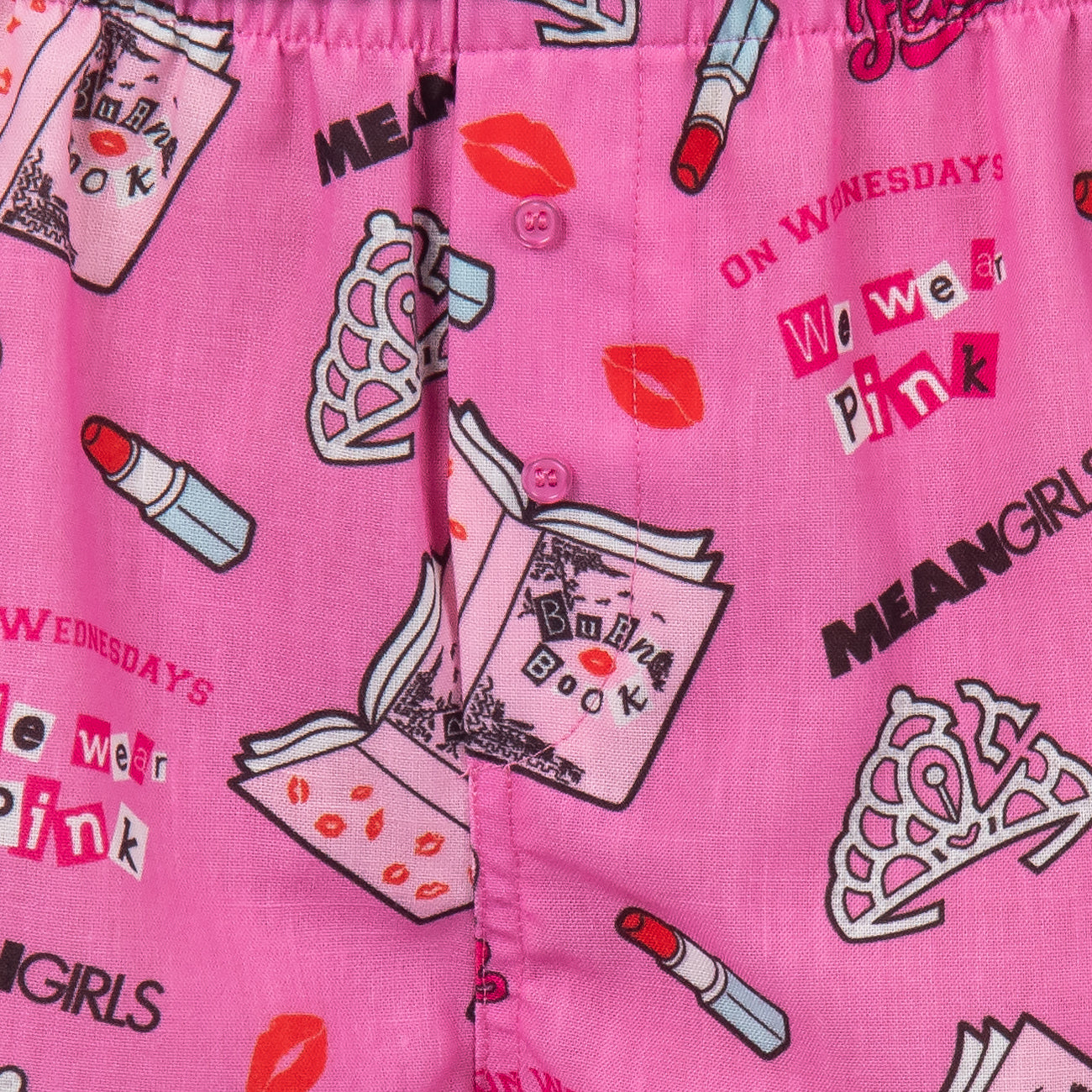Mean Girls Pajamas Women's So Fetch Burn Book Movie Designs PJ Micro Shorts