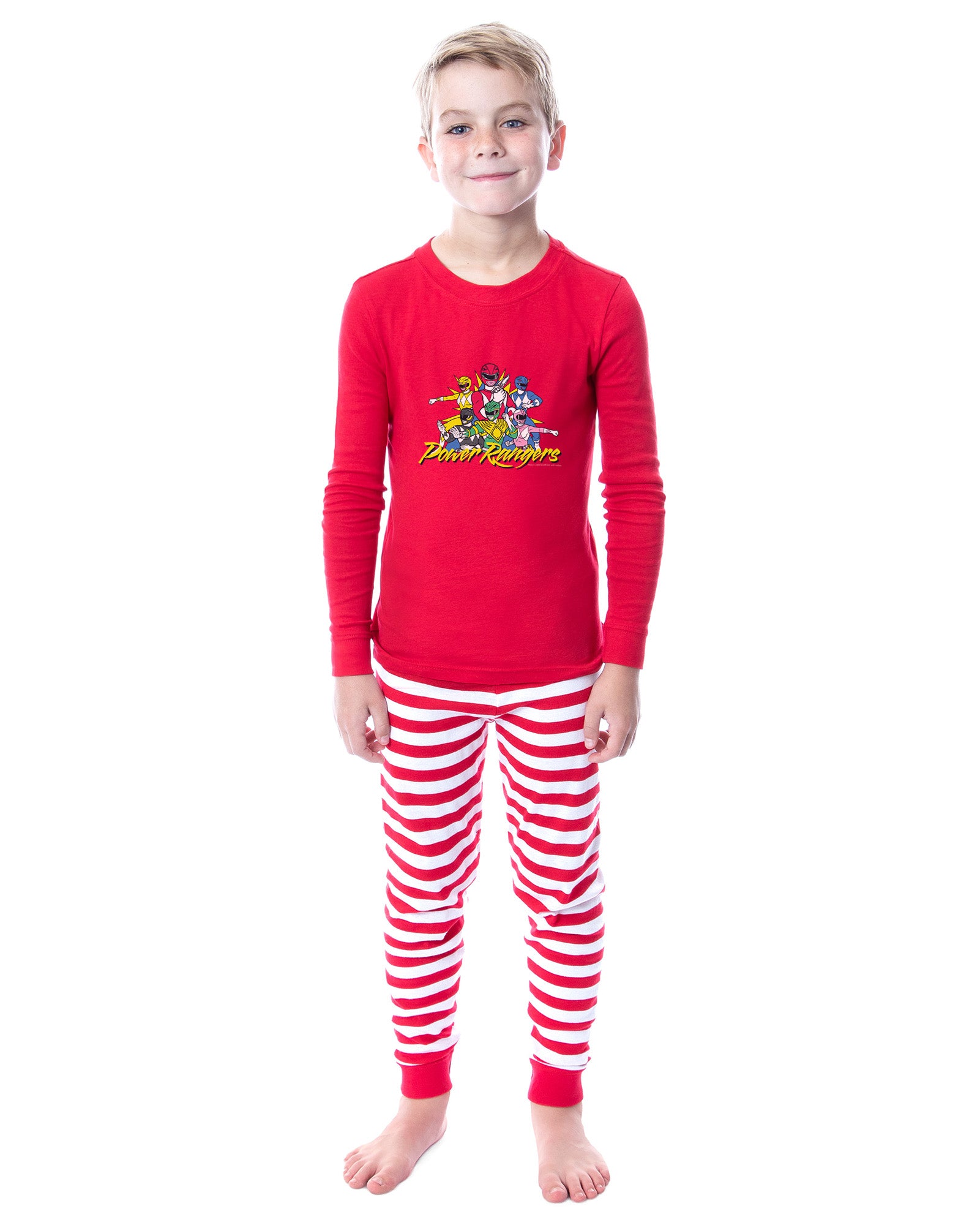 Power Rangers Pajamas Boy's Retro Group 2-Piece Tight Fit Pajama Set