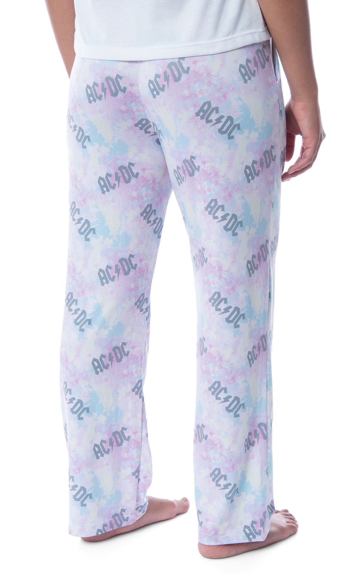 AC/DC Womens' All Over Logo Pastel Tie Dye Pajama Pants Loungewear Sleep