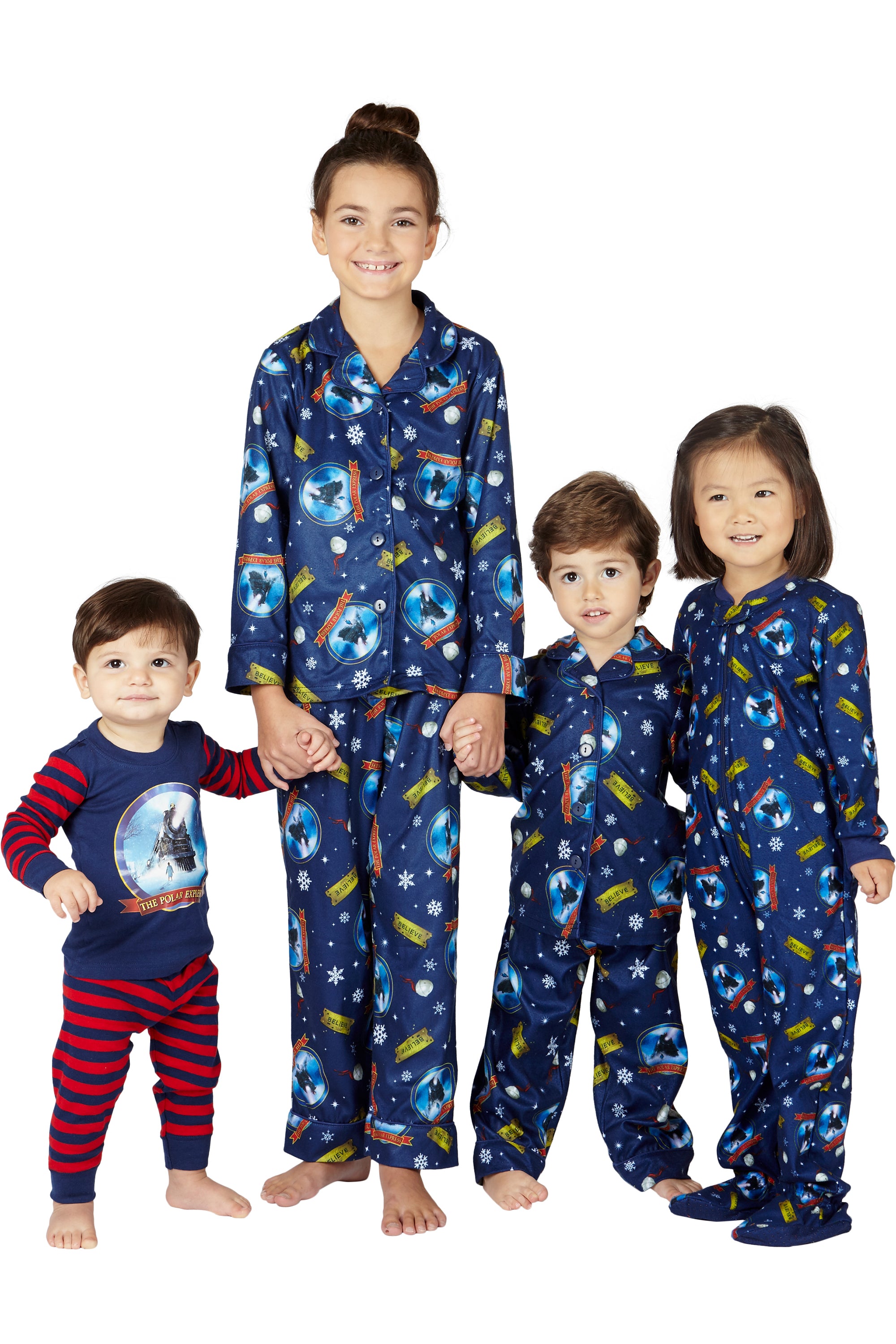 The Polar Express Kids Believe Button-Front Coat Shirt And Pants Pajama Set