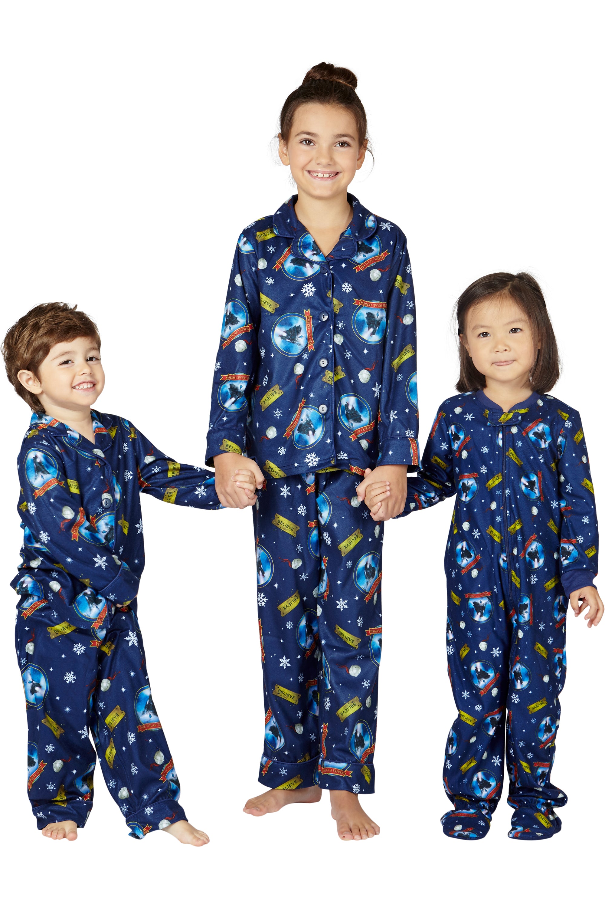 The Polar Express Kids Believe Button-Front Coat Shirt And Pants Pajama Set