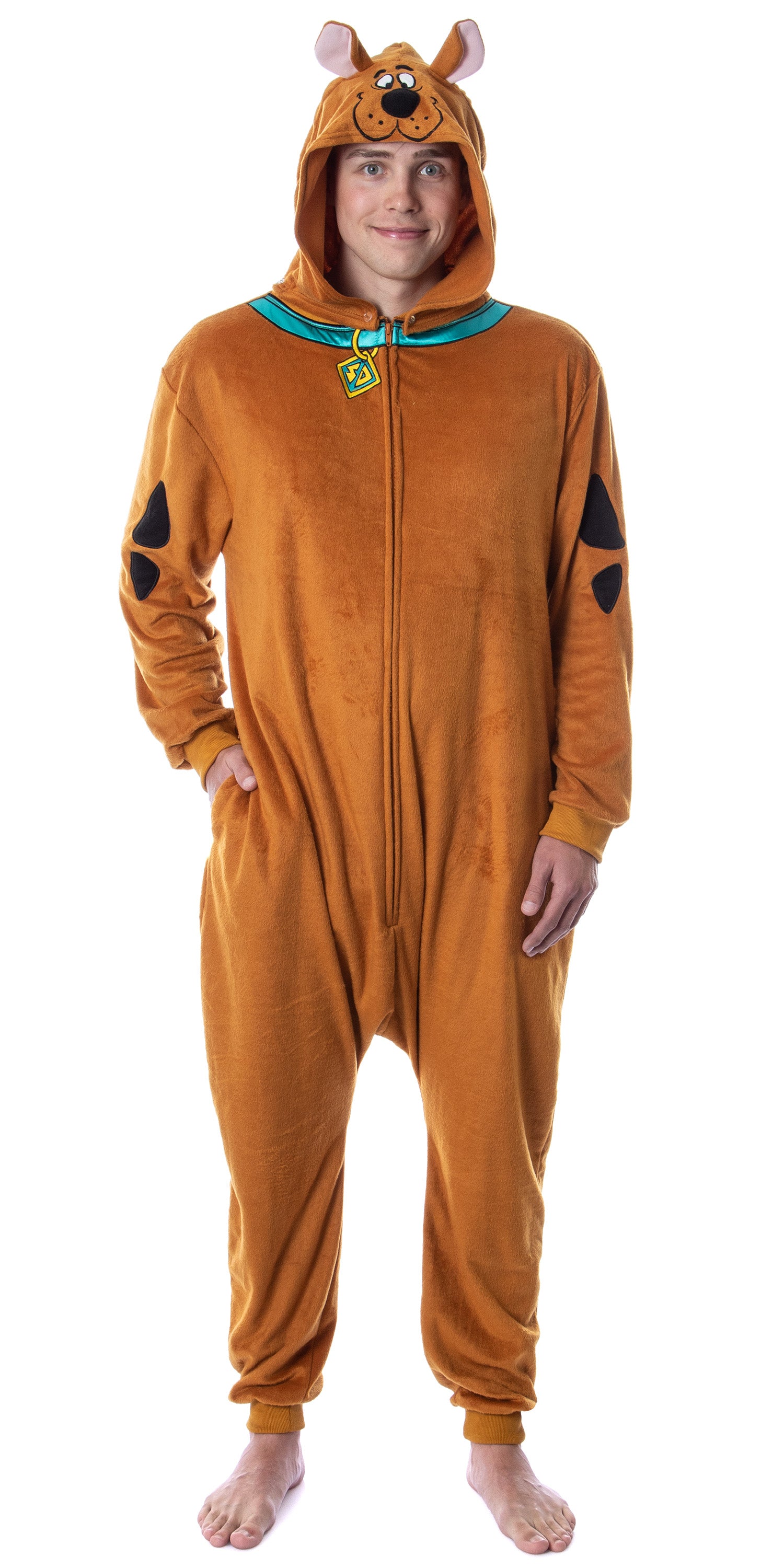 Scooby-Doo Mens' Hooded Character Union Suit Costume Pajama Kigurumi
