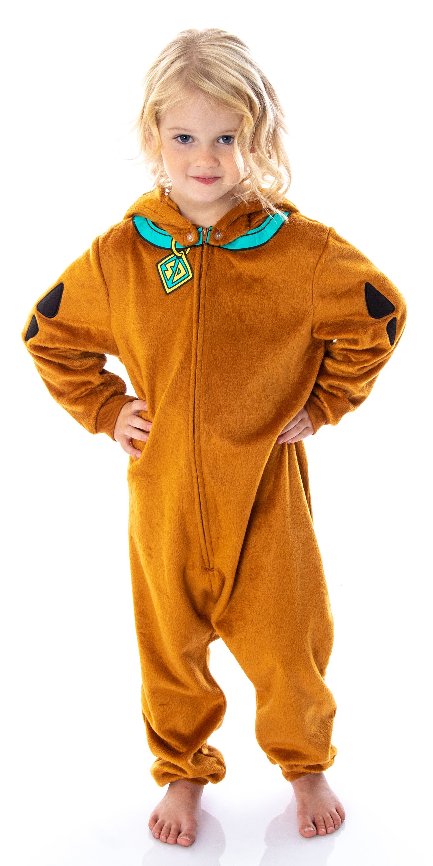 Scooby Doo Toddler Girls' One Piece Hooded Pajama Union Suit