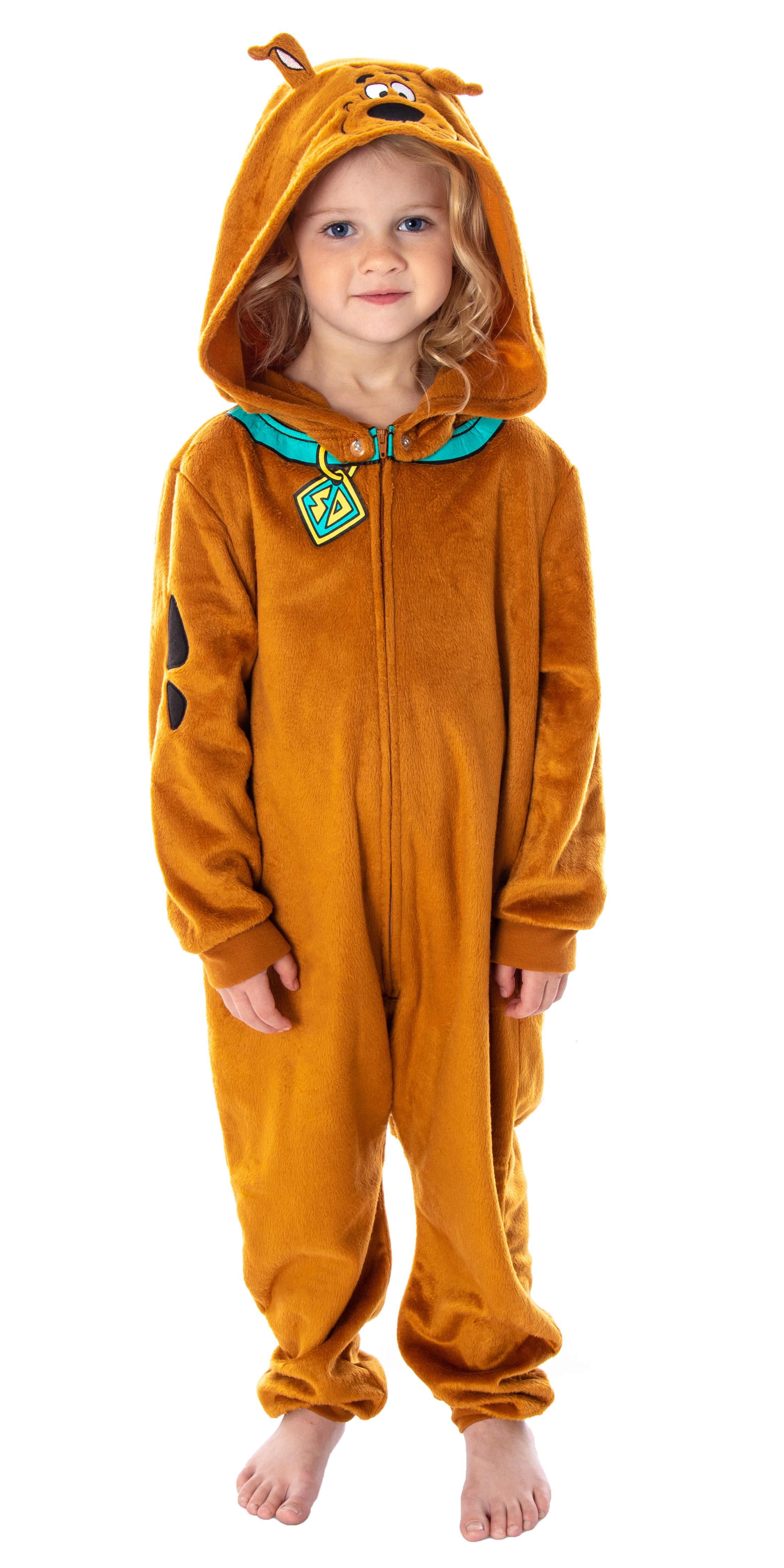 Scooby Doo Toddler Girls' One Piece Hooded Pajama Union Suit