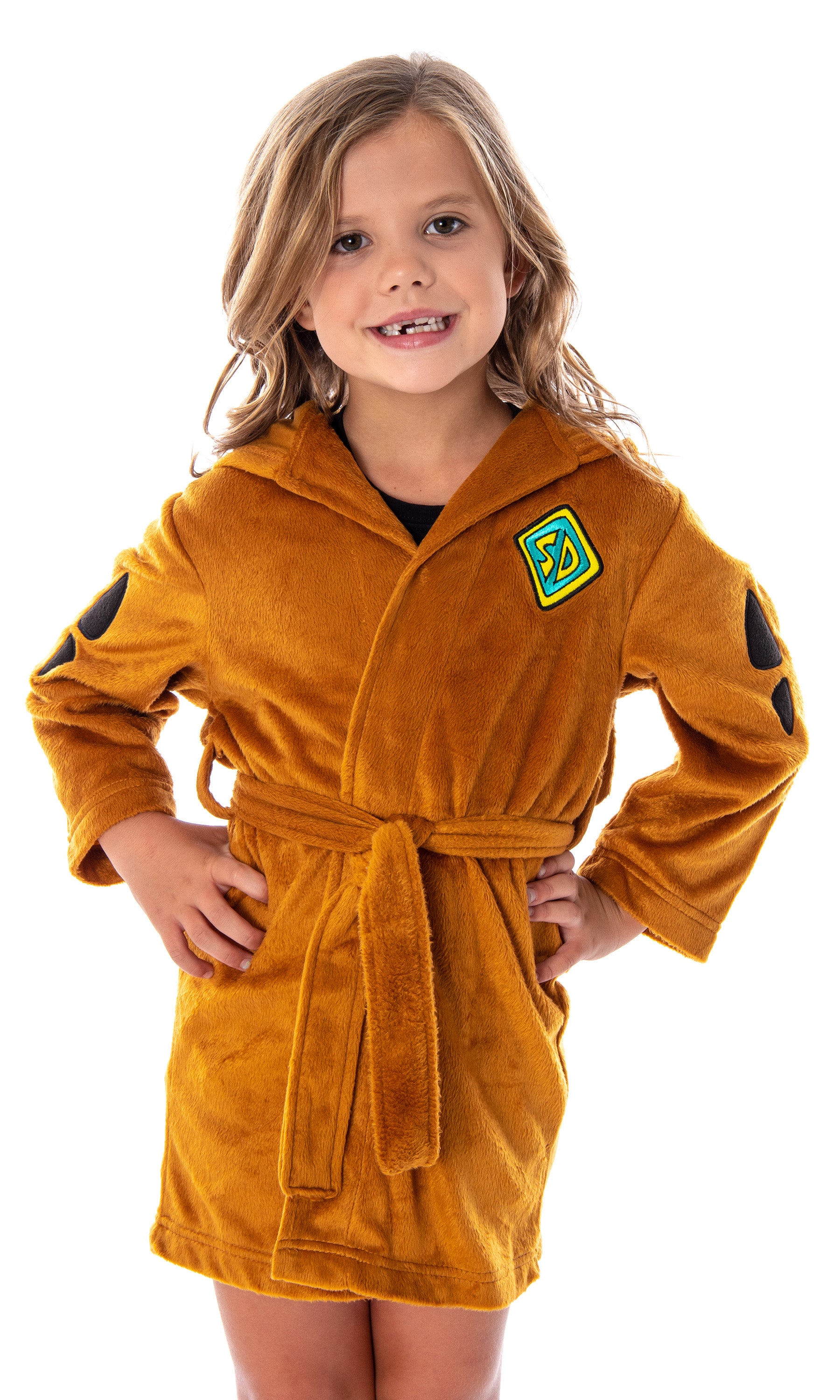 Scooby Doo Kids Costume Robe Soft Plush Fleece Hooded With Ears