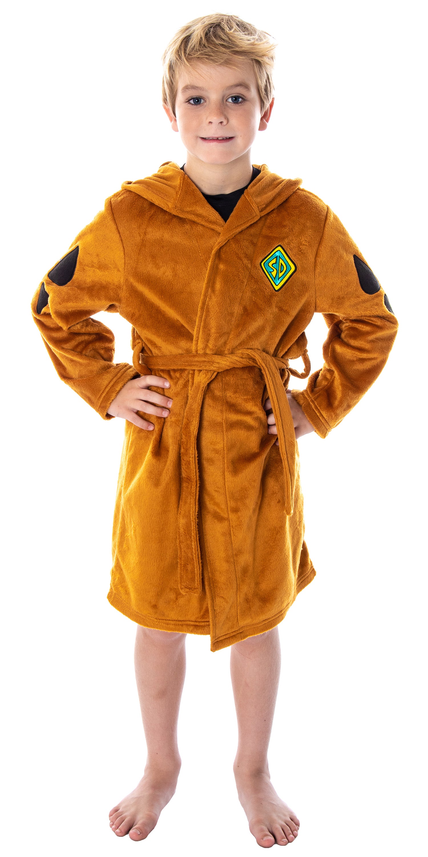 Scooby Doo Kids Costume Robe Soft Plush Fleece Hooded With Ears